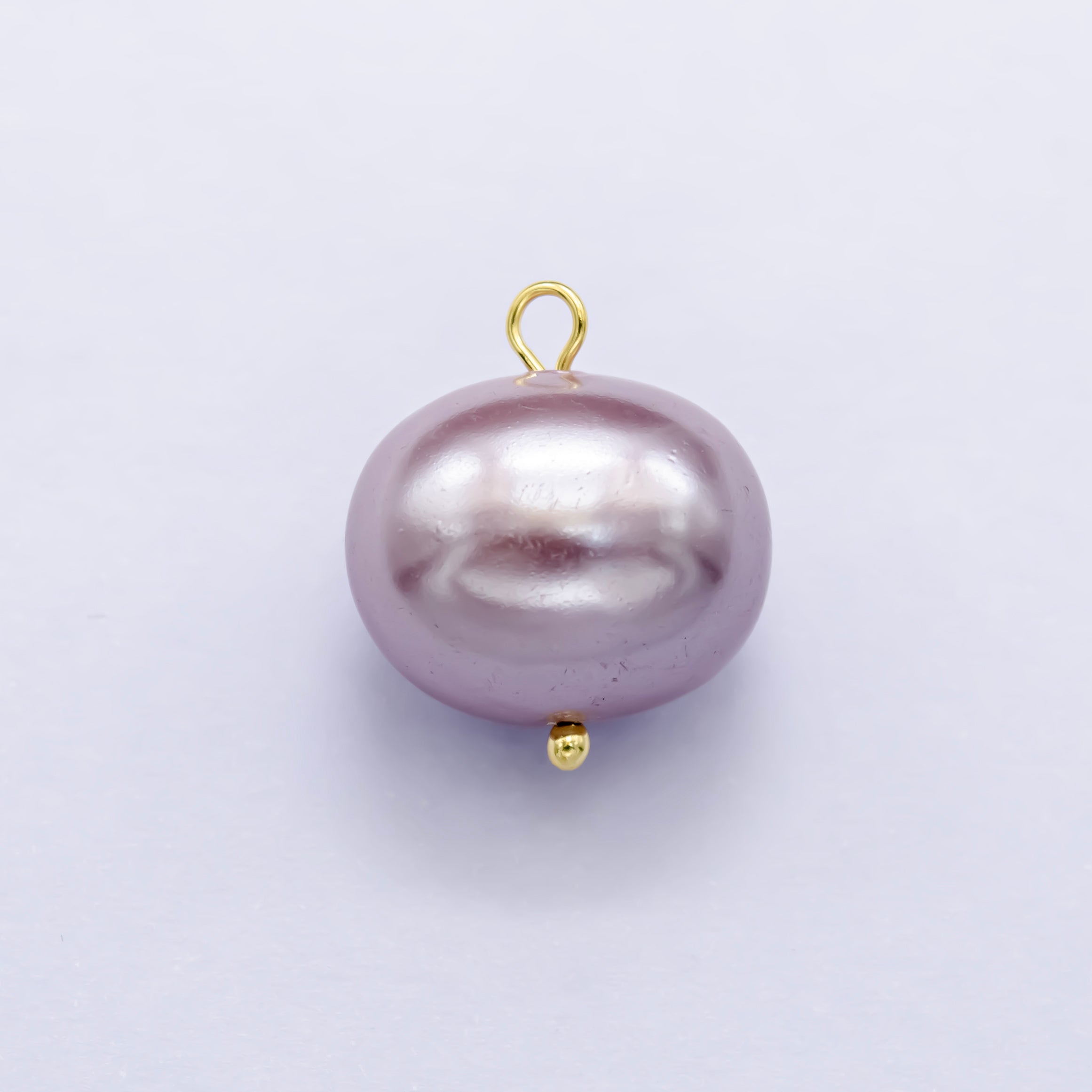 16mm Fresh Water Pearl charm with 14K Gold filled Ball Pin, Potato Pearls Natural Pearls Handmade Loop 2mm loops Purple Pink White Pearl P-1580 P-1581 P-1582
