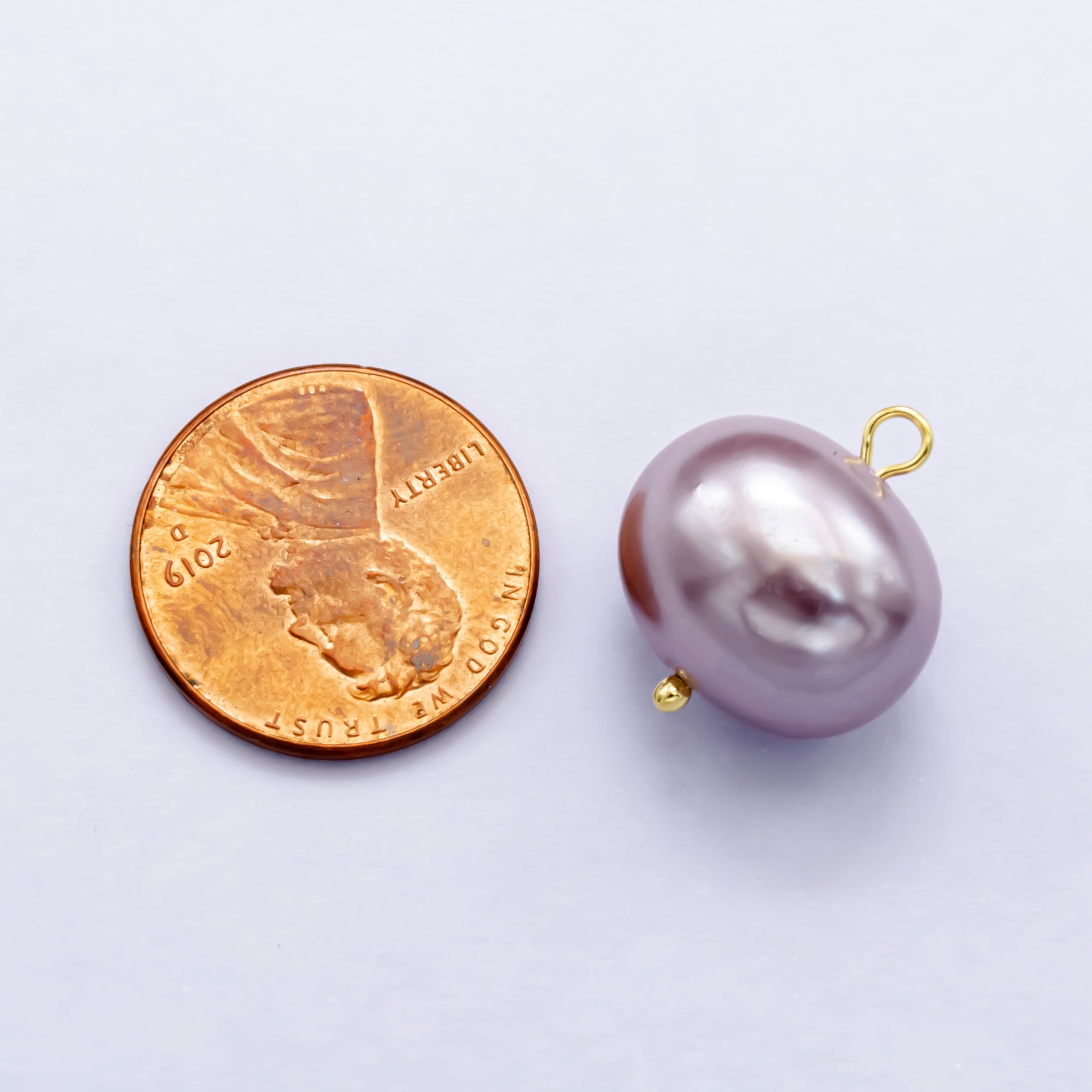 16mm Fresh Water Pearl charm with 14K Gold filled Ball Pin, Potato Pearls Natural Pearls Handmade Loop 2mm loops Purple Pink White Pearl P-1580 P-1581 P-1582