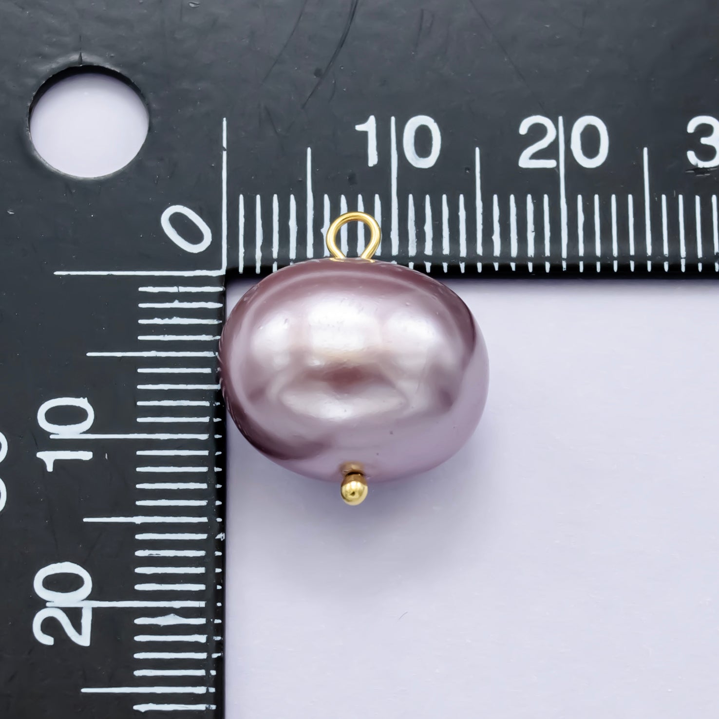 16mm Fresh Water Pearl charm with 14K Gold filled Ball Pin, Potato Pearls Natural Pearls Handmade Loop 2mm loops Purple Pink White Pearl P-1580 P-1581 P-1582