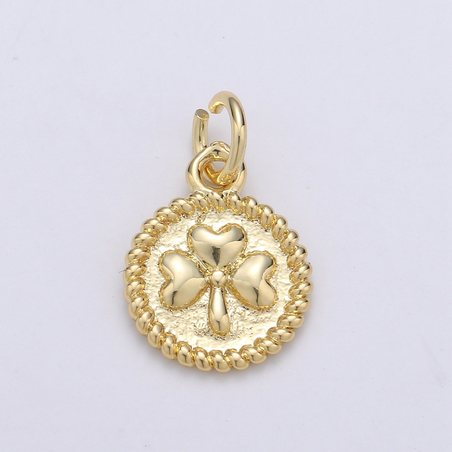 OS 24K Gold Filled Three Leaf Clover Charm E-068