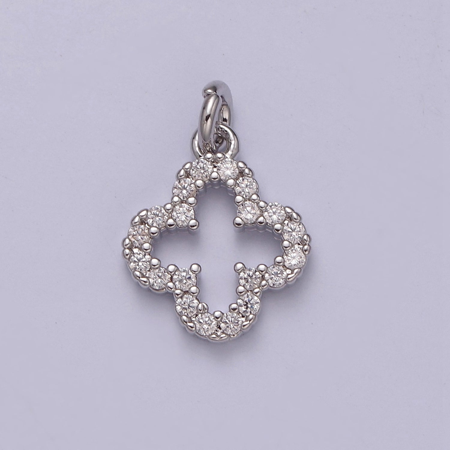 OS Cubic Gold clover charm, clover pendants Lucky gold Pendant 14k Gold Filled Charm E-746 E-745