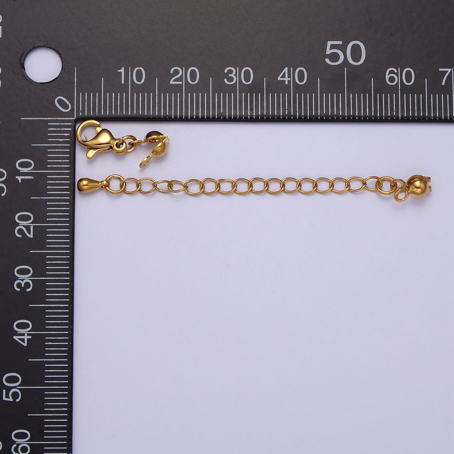 24K Gold Filled Jewelry Extender with Clamshell Bead Tip Extender Necklaces, Bracelets and Anklet L-721 - DLUXCA