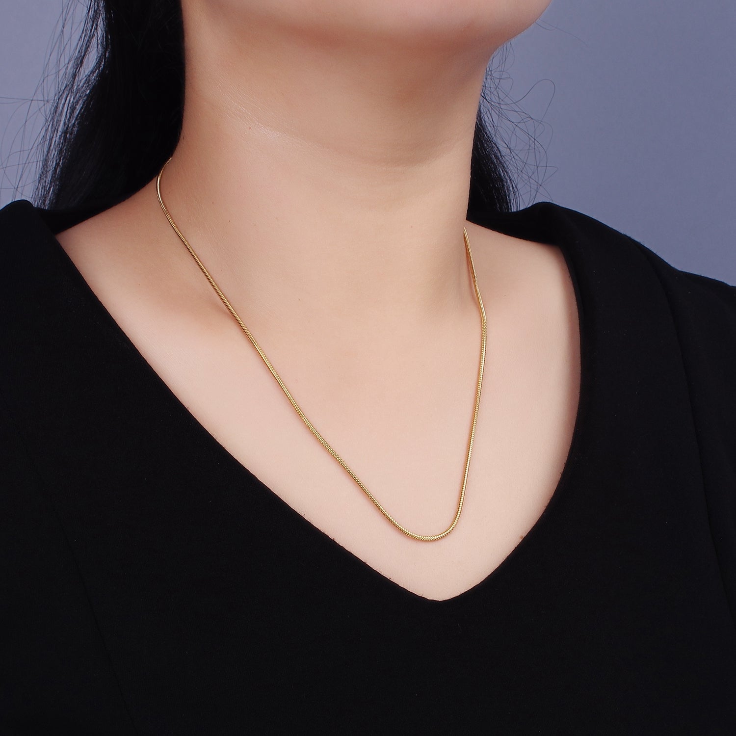 Stainless Steel 1.5mm Omega Cocoon 18 Inch, 20 Inch Layering Chain Necklace | WA2304 WA-2305