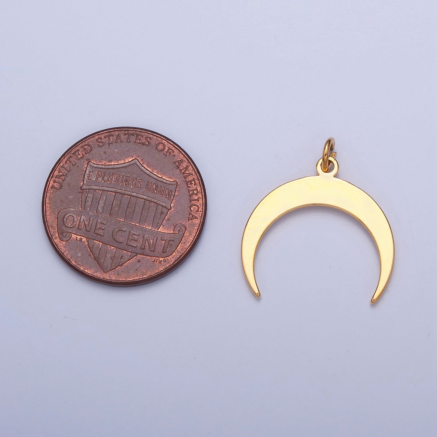 Dainty Gold Flat Crescent Moon Pendant Only Charm for Necklace Bracelet Earring 14K or 24K Gold Filled W-149~W-151
