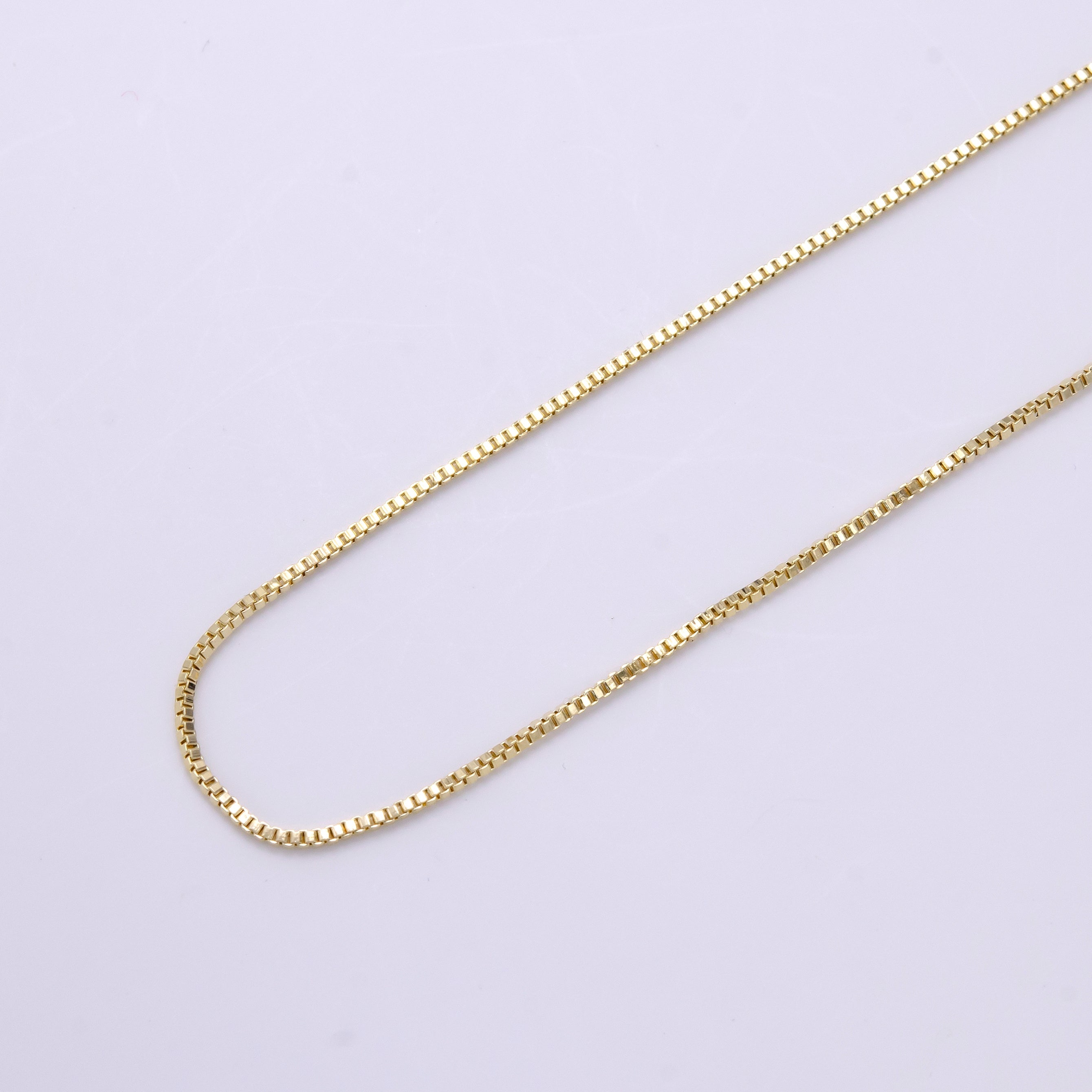 14K Gold Filled 0.8mm Dainty Box 16 Inch Choker Necklace | WA-2321