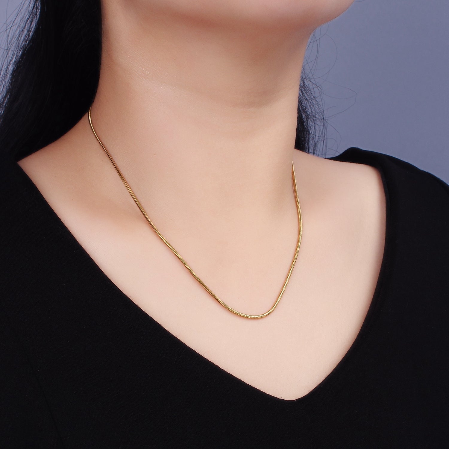 Stainless Steel 1.5mm Omega Cocoon 18 Inch, 20 Inch Layering Chain Necklace | WA2304 WA-2305