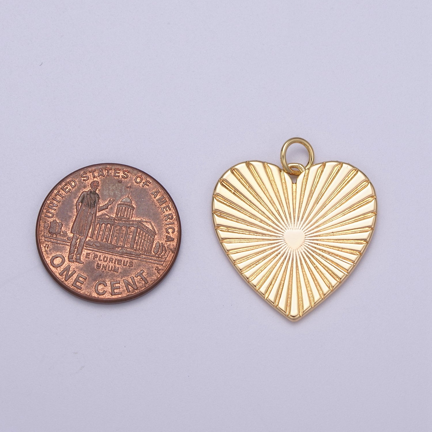 Dainty Sunburst Heart Charm, 16K Gold Filled Sunburst Heart Pendant, Women Sunburst Heart Pendant Jewelry N-271 AC-697