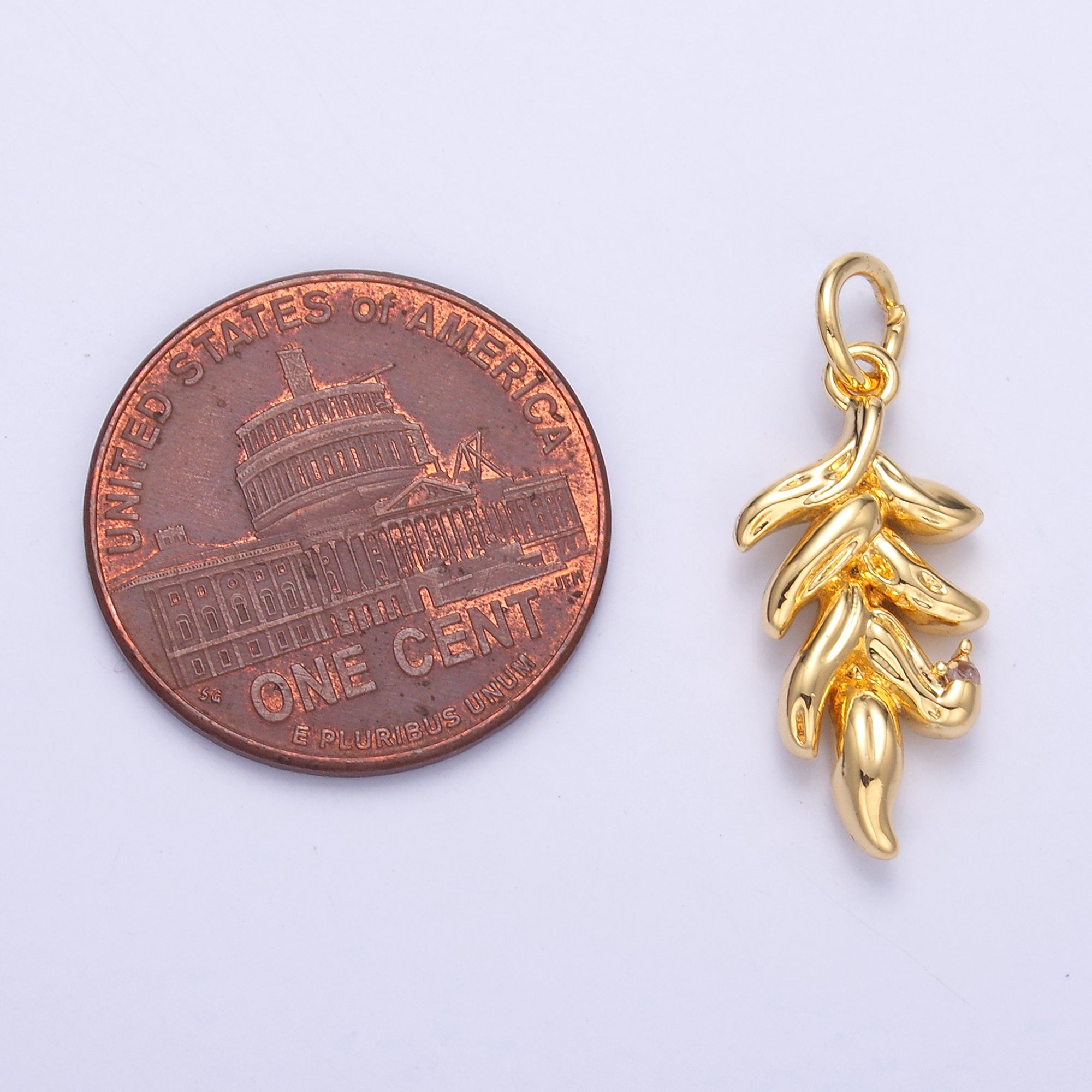 24K Gold Filled Multidimensional 3D Nature Leaf Charm in Gold & Silver | N022