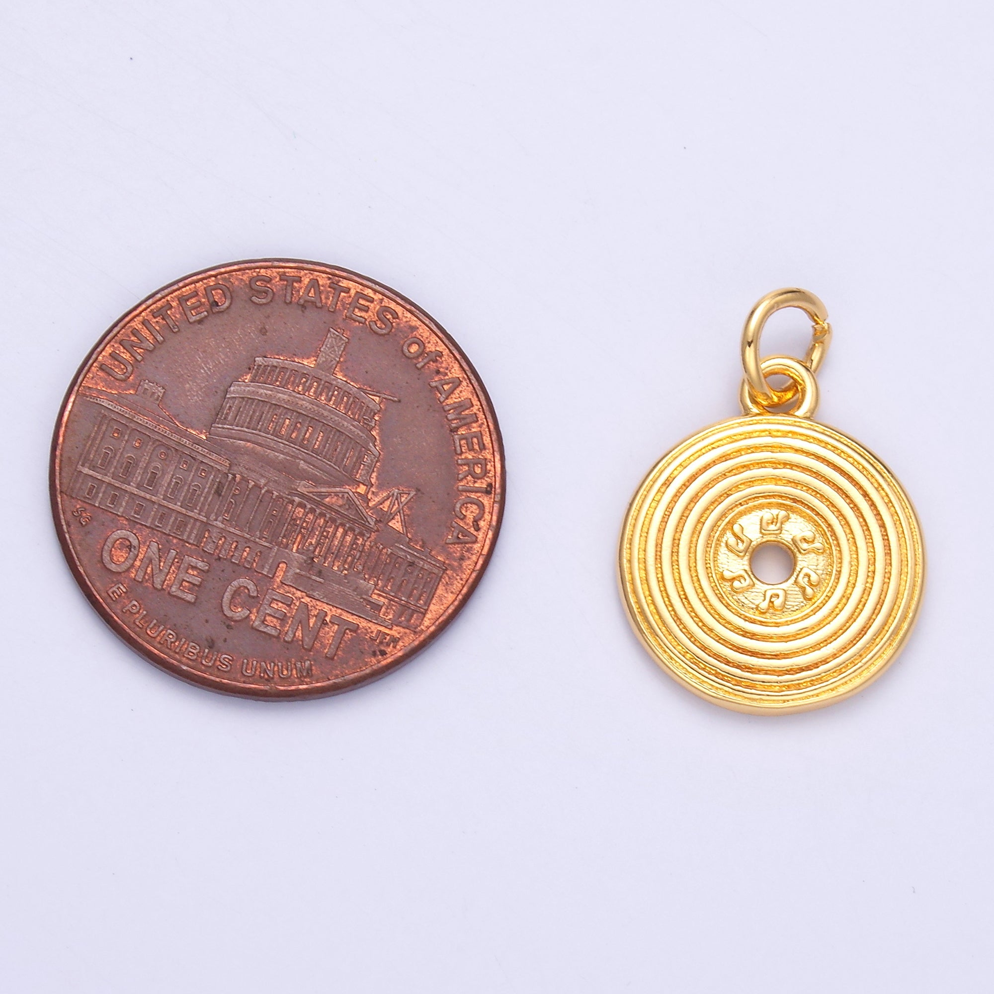 24K Gold Filled Music Vinyl Record Album Charm in Gold & Silver | N055