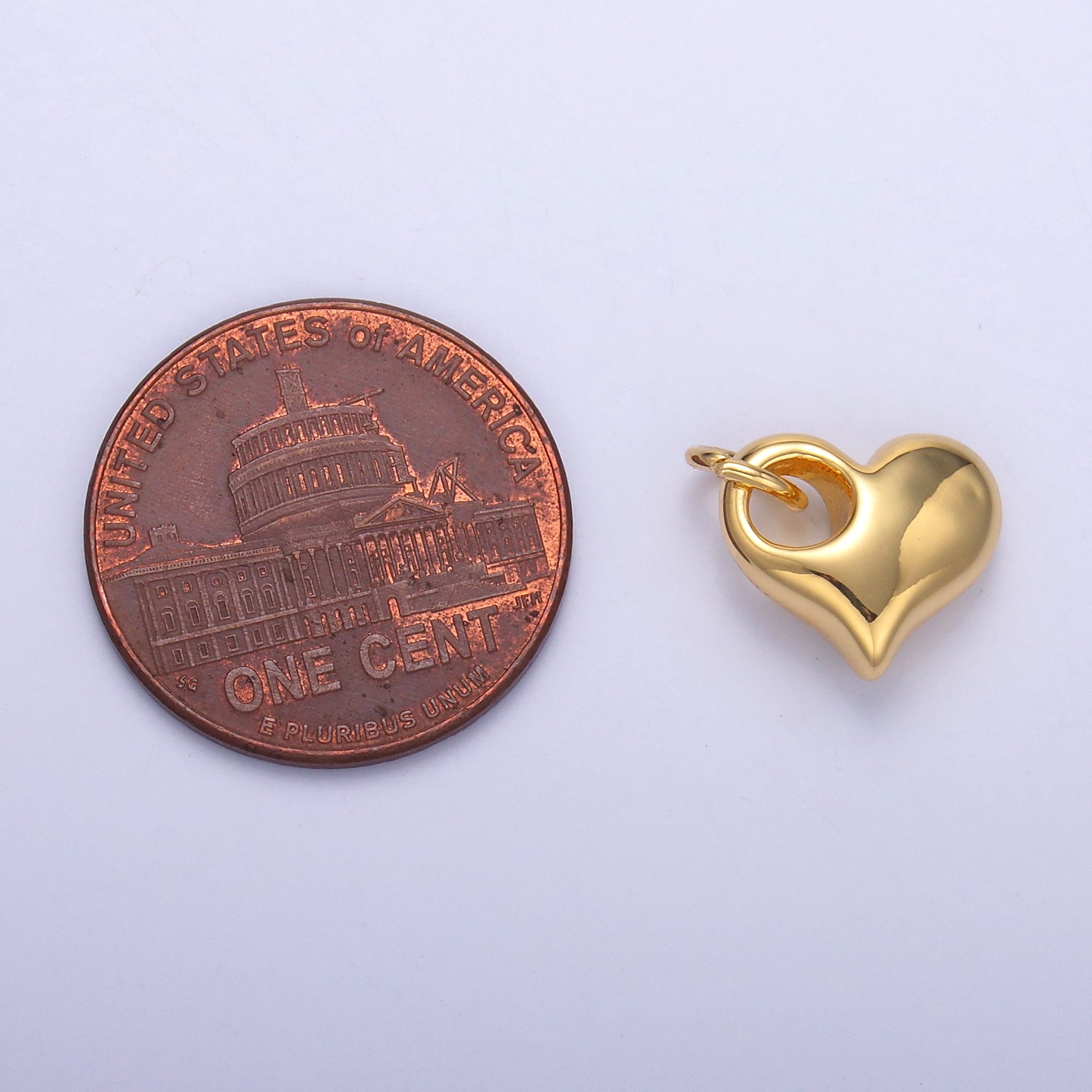 24K Gold Filled Mini Chubby Heart Minimalist Charm in Gold & Silver | N003