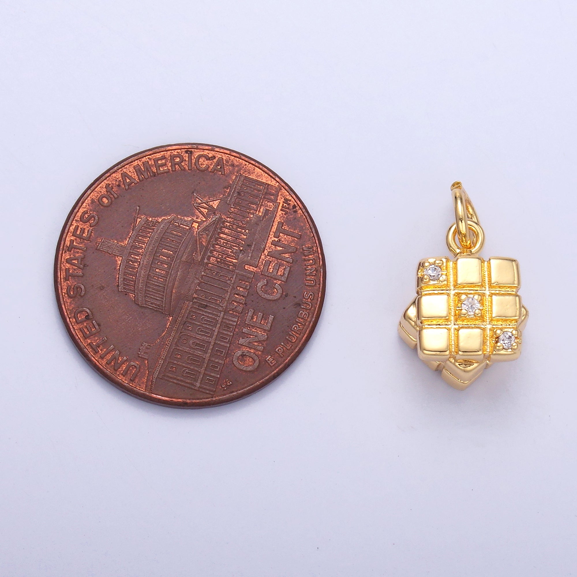 24k Gold Filled Cubic Charm Games Rubrik Inspired Jewelry N-011