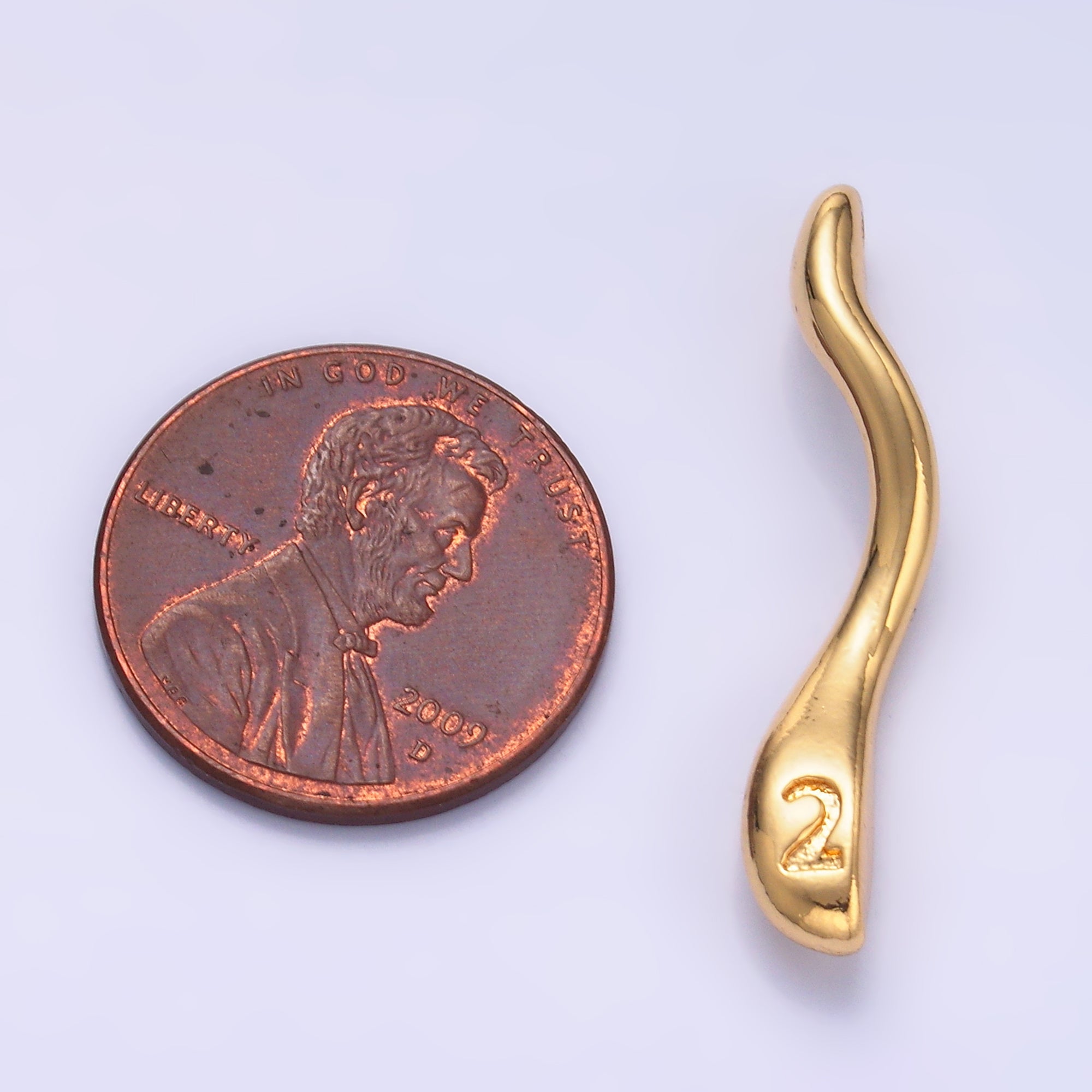 24K Gold Filled Molten Drip Twirl Mixed Metal Charm Set | C875