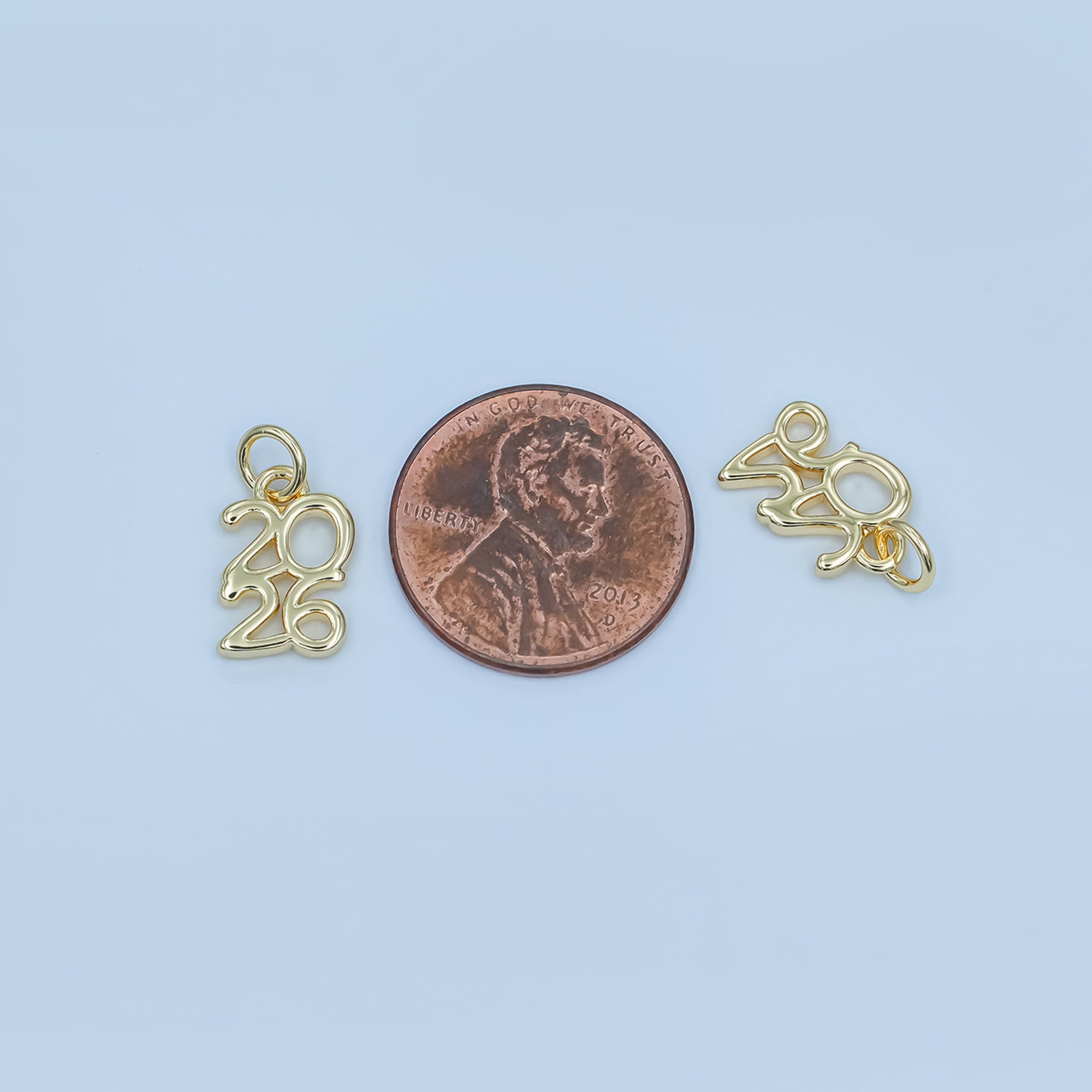 24K Gold Filled "2026" Year Script Minimalist Charm | N094