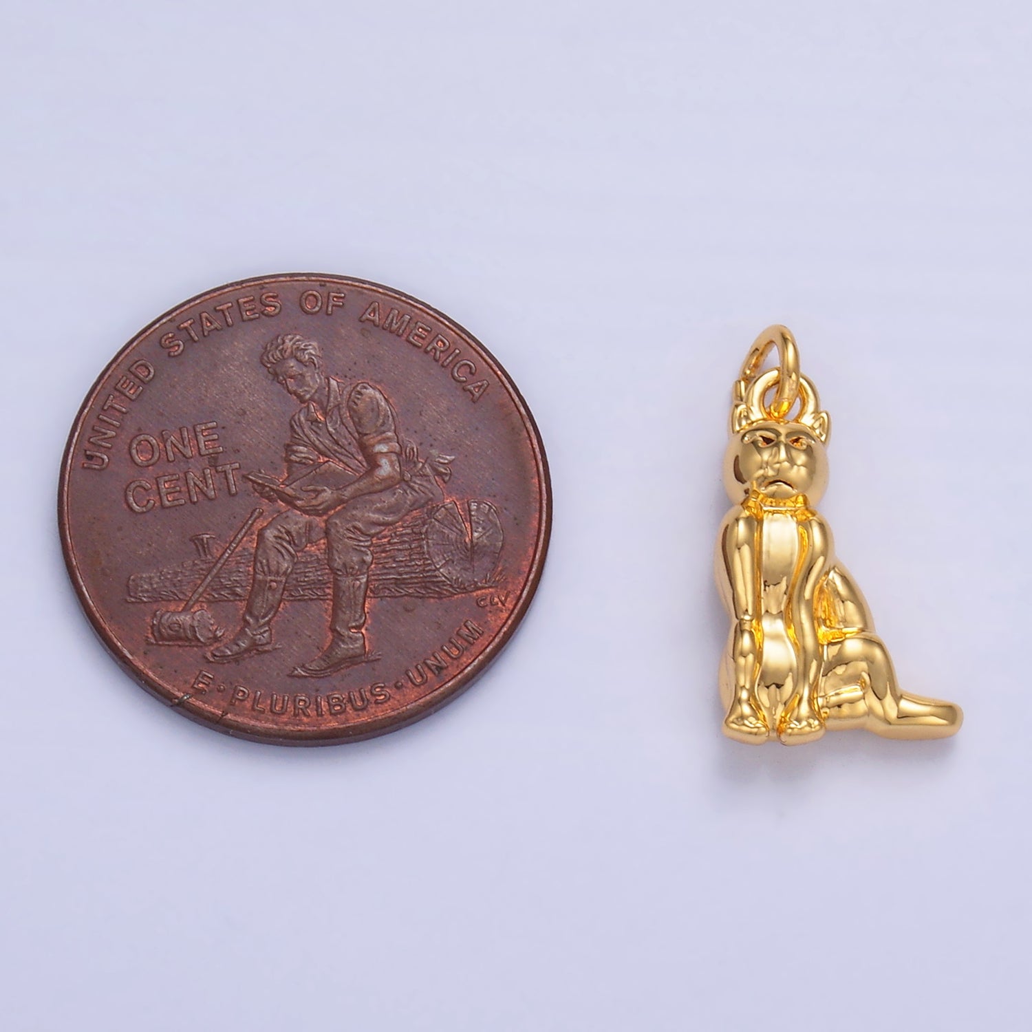 24K Gold Filled Kitty Cat Multidimensional 3D Charm | N025