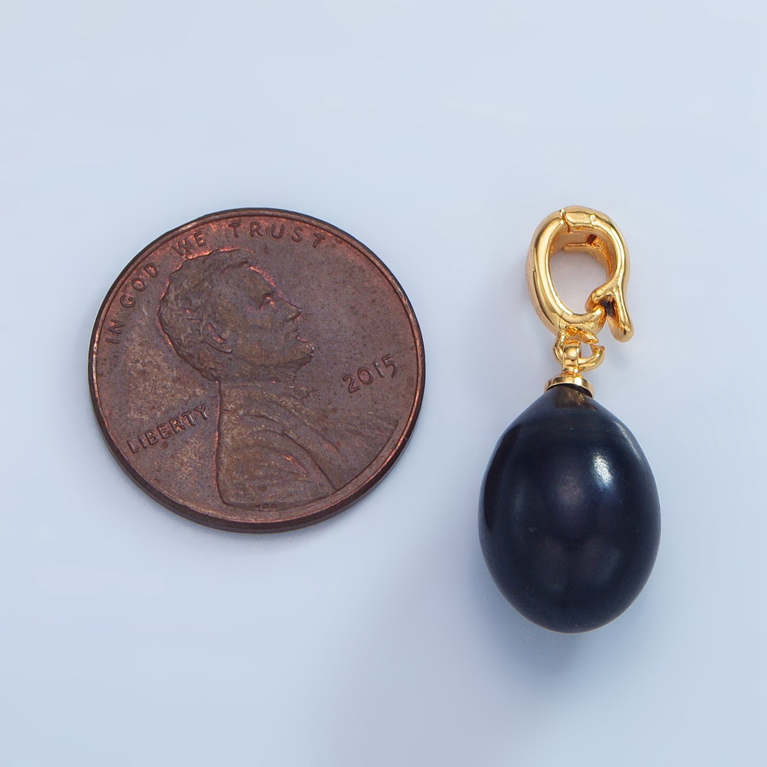 24K Gold Filled Black Tahitian Shell Pearl Sphere Pendant | P1870