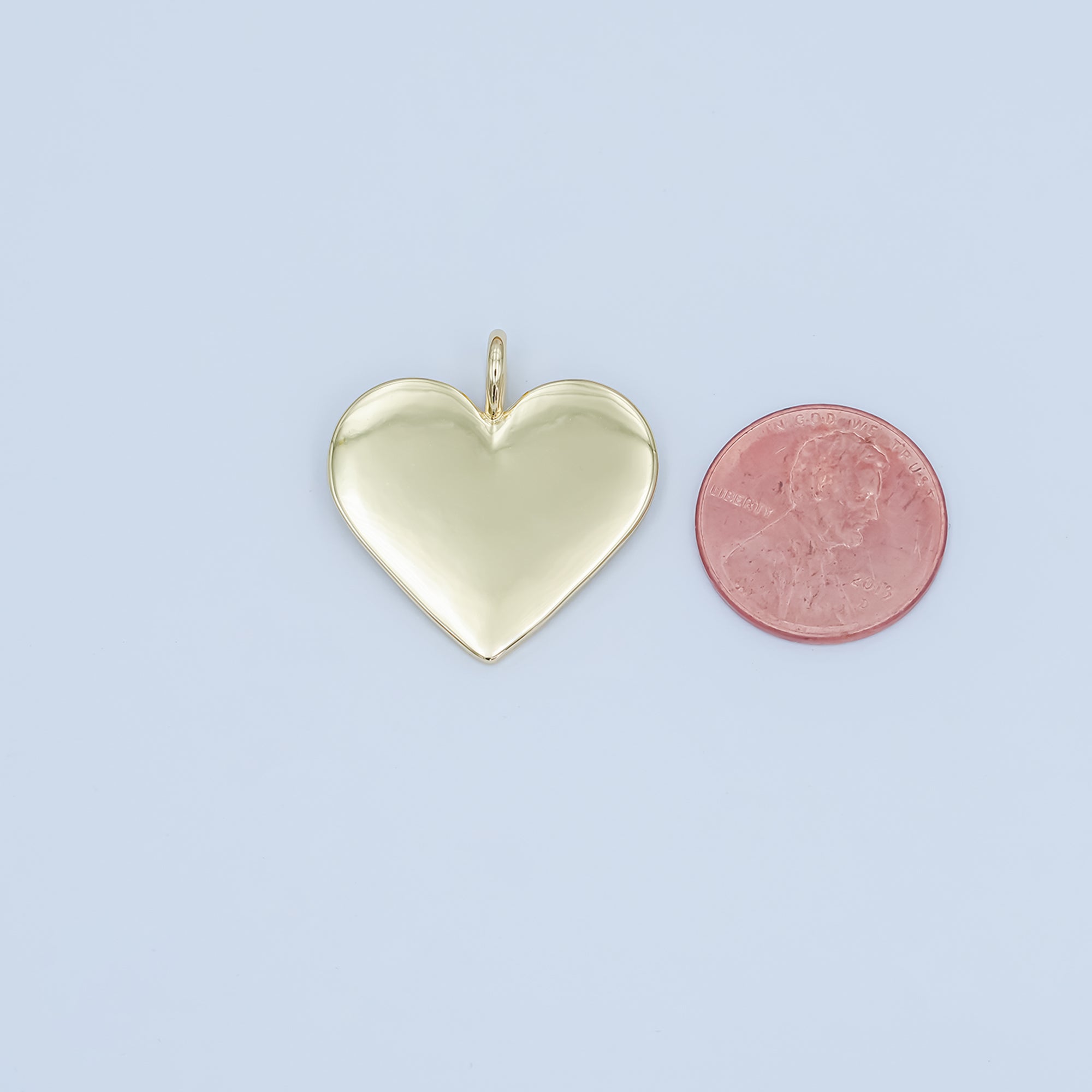 24K Gold Filled 26mm Minimalist Heart Pendant | AA1456