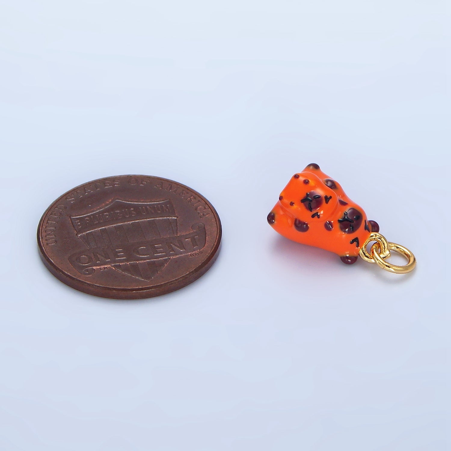 OS 24K Gold Filled Glass Capybara with Baby Pups Animal Charm | X582