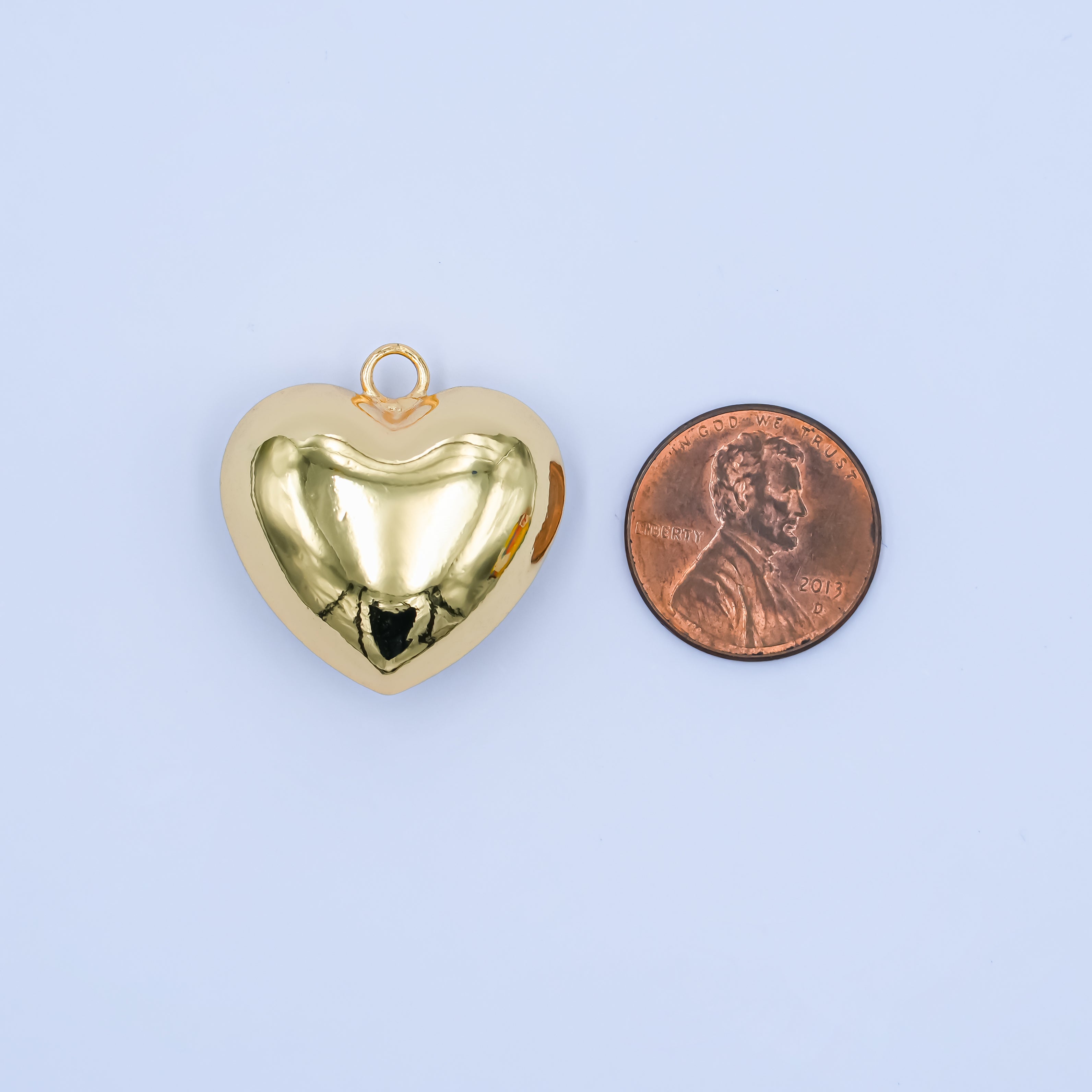 24K Gold Filled Multidimensional 3D Chubby Heart Charm | M180