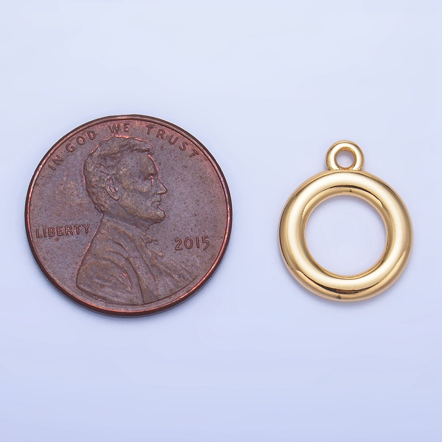 24K Gold Filled 13mm Minimalist Round Charm | X596
