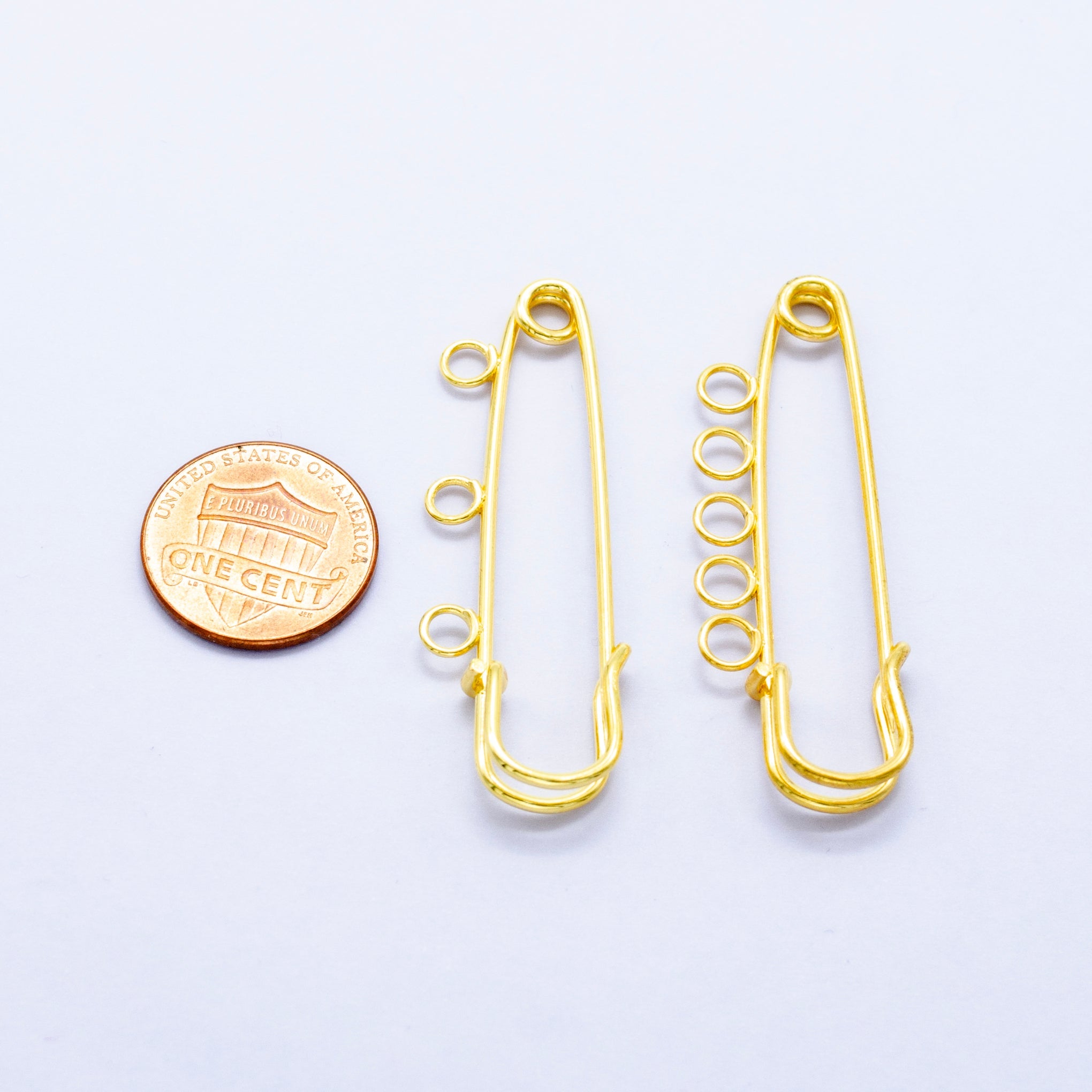 24K Gold Filled Safety Pin Shoe Bag Charm Keychain Finding | Z1074 Z1075