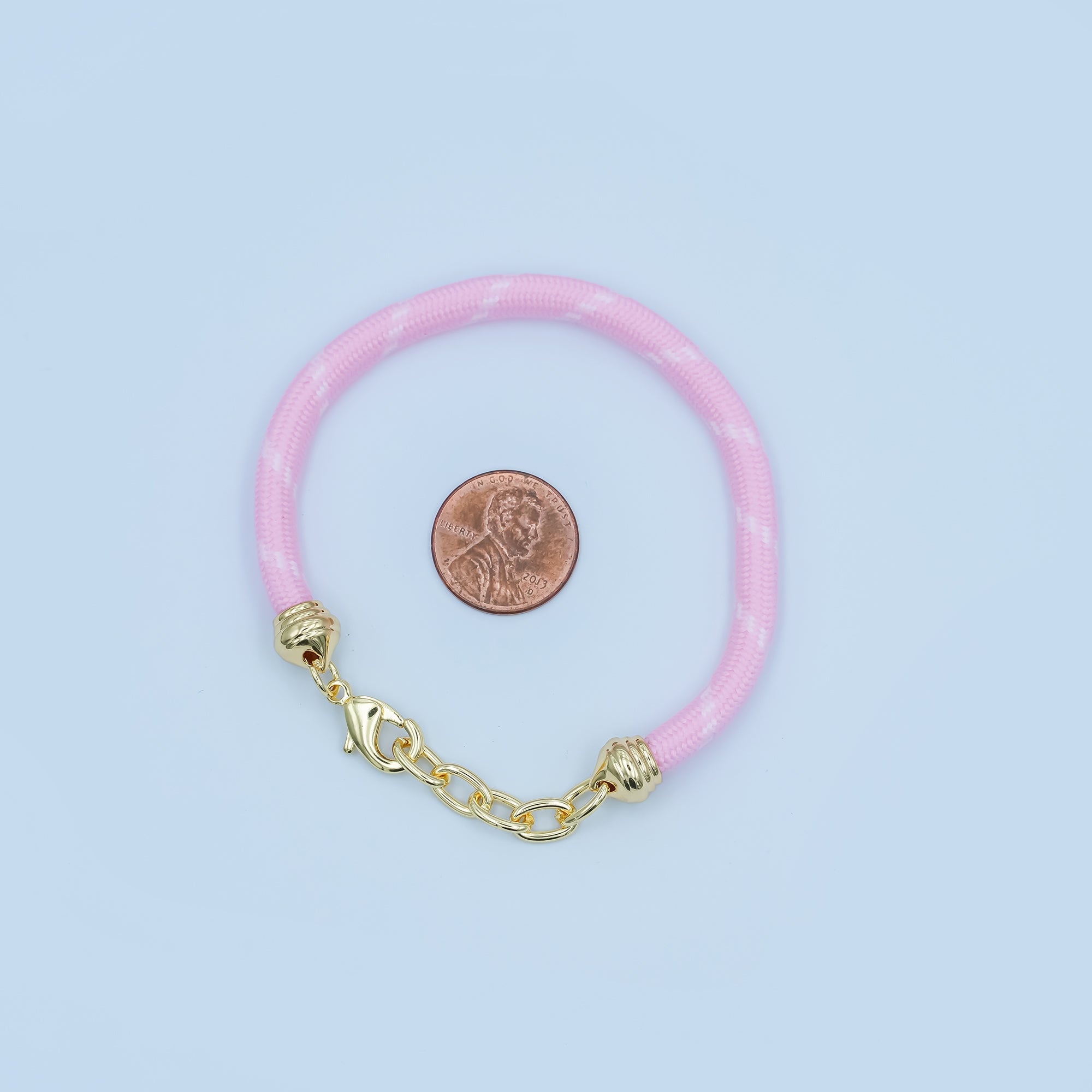 24K Gold Filled Red, Pink, Blue, Green, Beige, Teal Cord Chain Bracelet | WA-3055 ~ WA-3060
