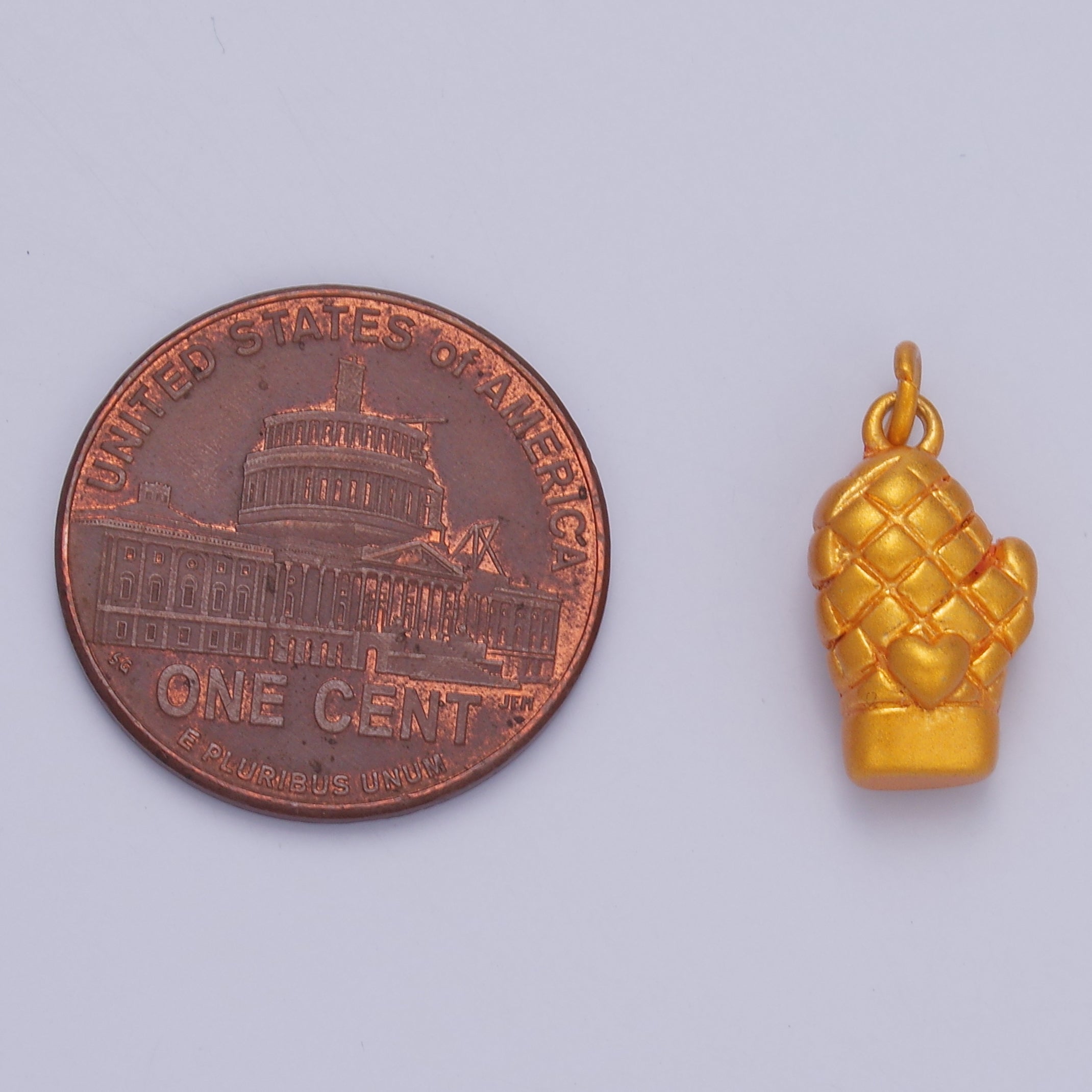 24K Gold Filled Baby Pink, Orange, Pink Heart Mitten Baking Glove Charm | C021 C022