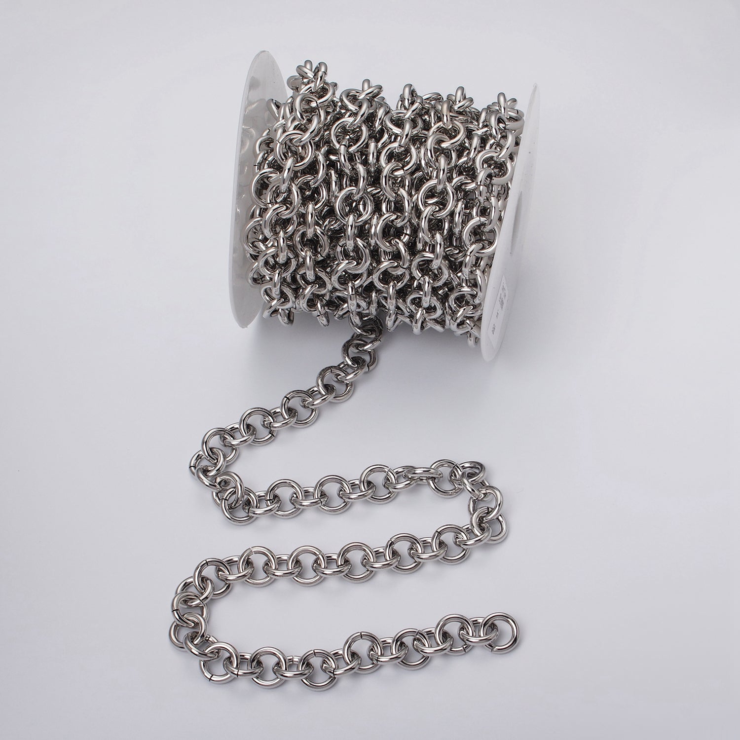 16K Gold Filled 13mm Rolo Statement Unfinished Chain by Yard in Gold & Silver | ROLL-1189 ROLL-1190 Clearance Pricing