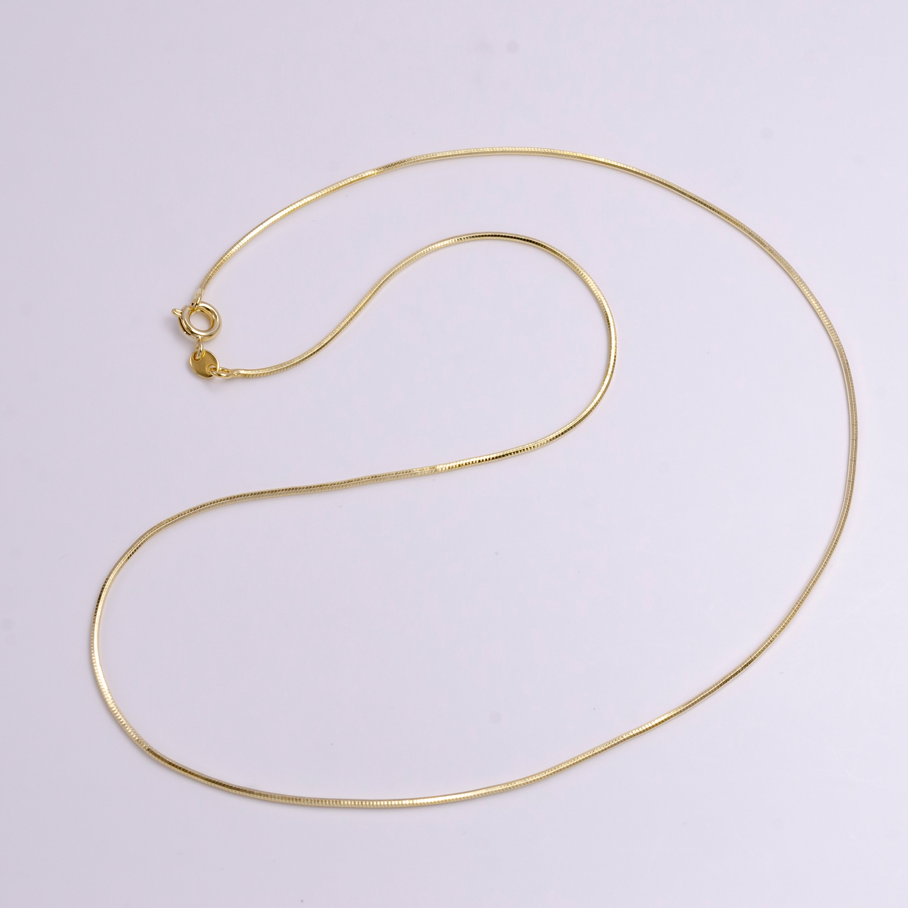 1mm Omega Cocoon Dainty 18 Inch Chain Layering Necklace w. Spring Ring | WA-1905 - DLUXCA