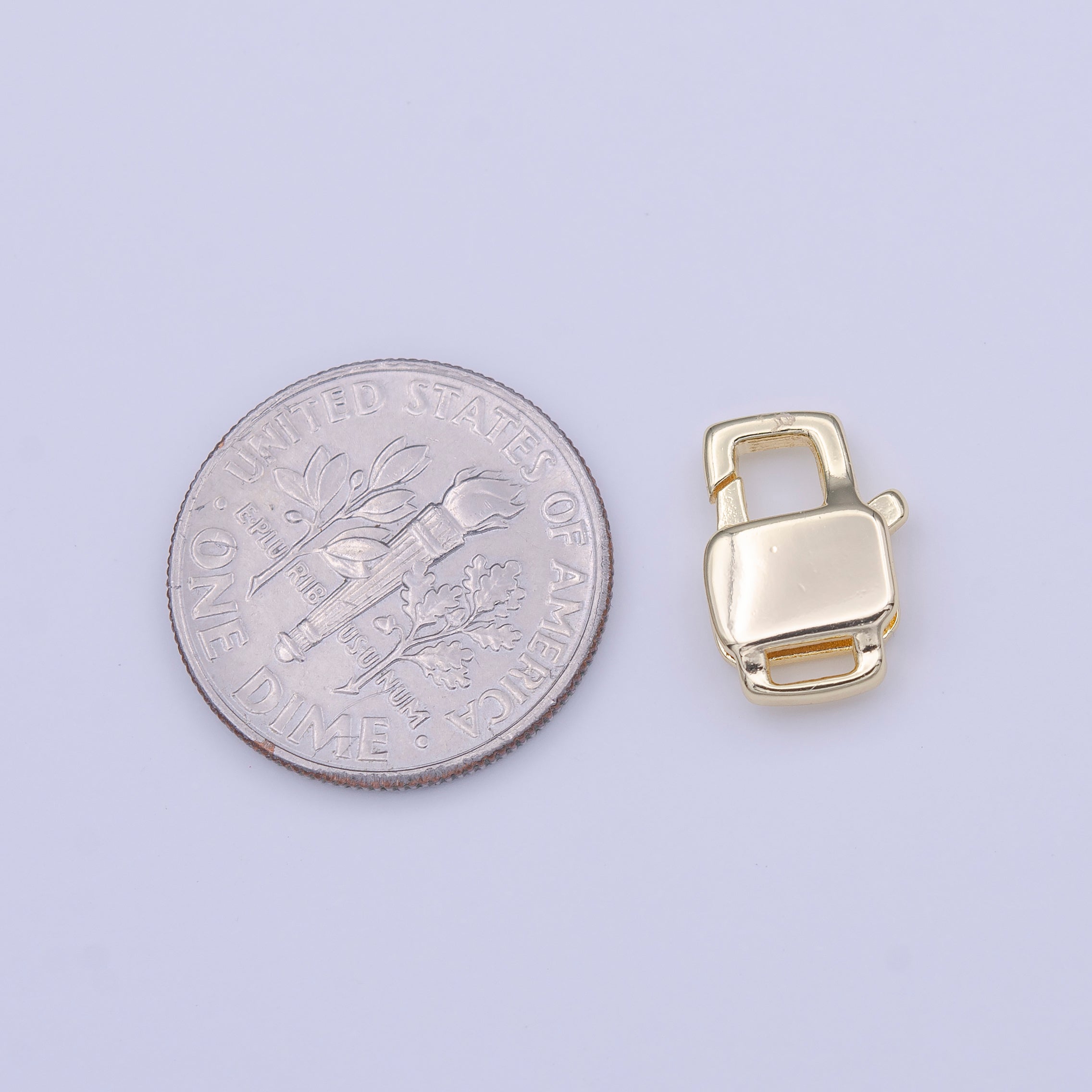 12mm Double Sided Boxy Rectangular Lobster Clasps Jewelry Closure in Gold & Silver | K-261 K-267