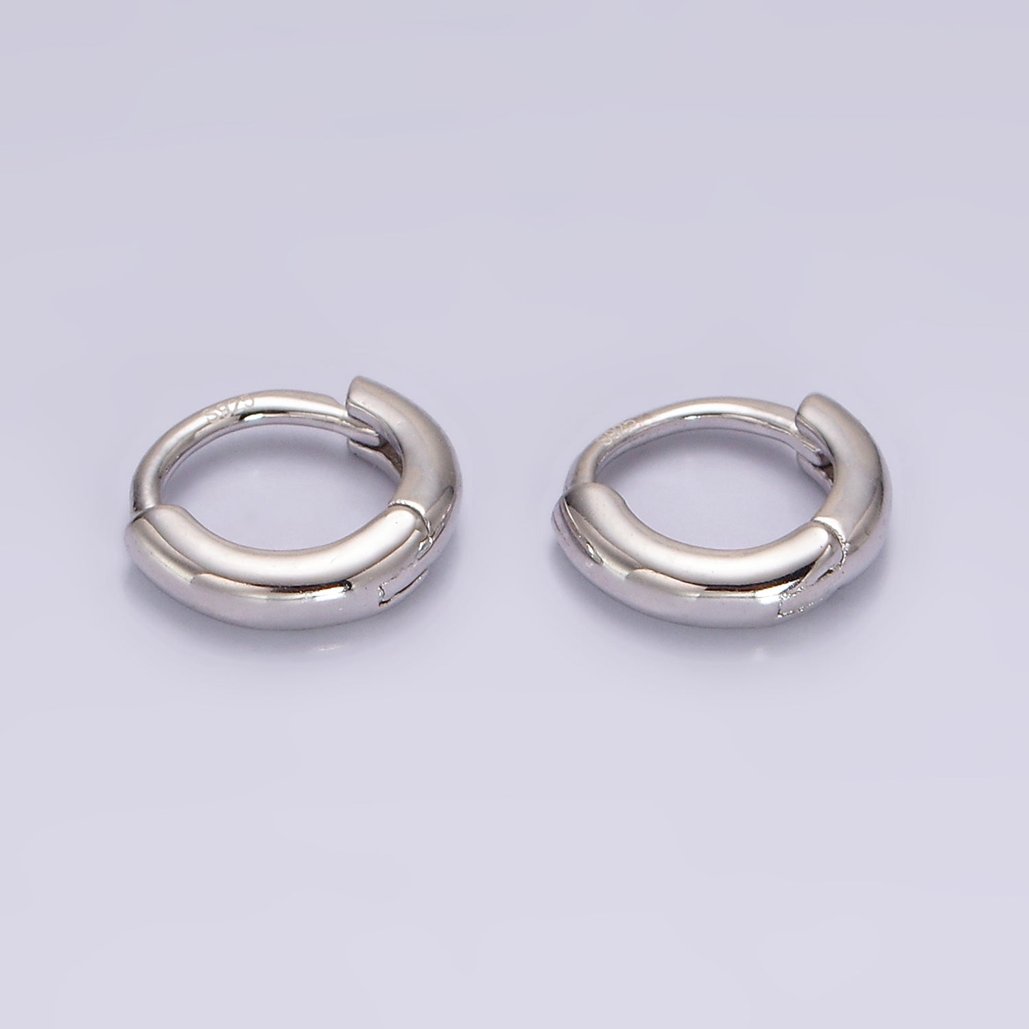 Sterling Silver S925 10mm Minimalist Cartilage Huggie Earrings