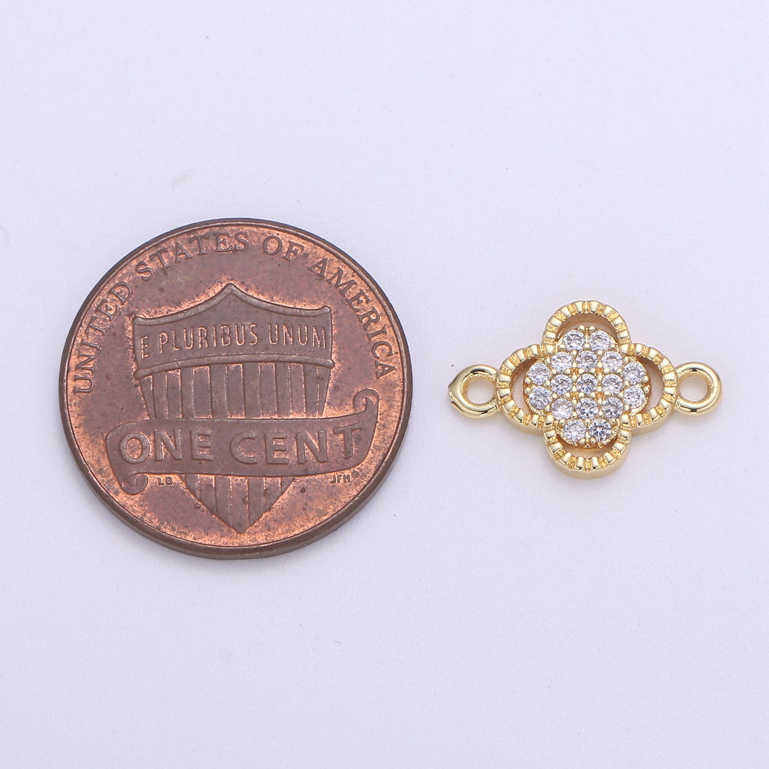 14K Gold filled Clover Connectors, Lucky Charm Connector Cubic Clover Jewelry Craft Supply Link Connector Shamrock Bracelet Necklace F-603