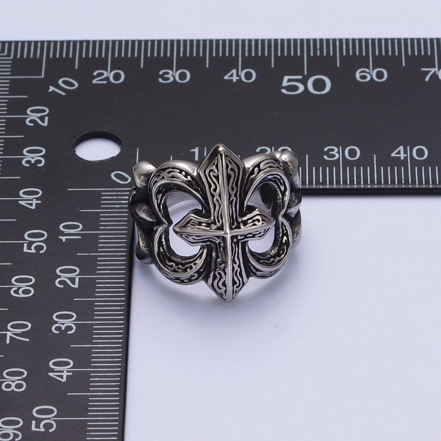 Men Stainless Steel Rings Cross Antique Silver Ring Chunky Bold Vintage Jewelry US 8 9 10 | Y525 - DLUXCA