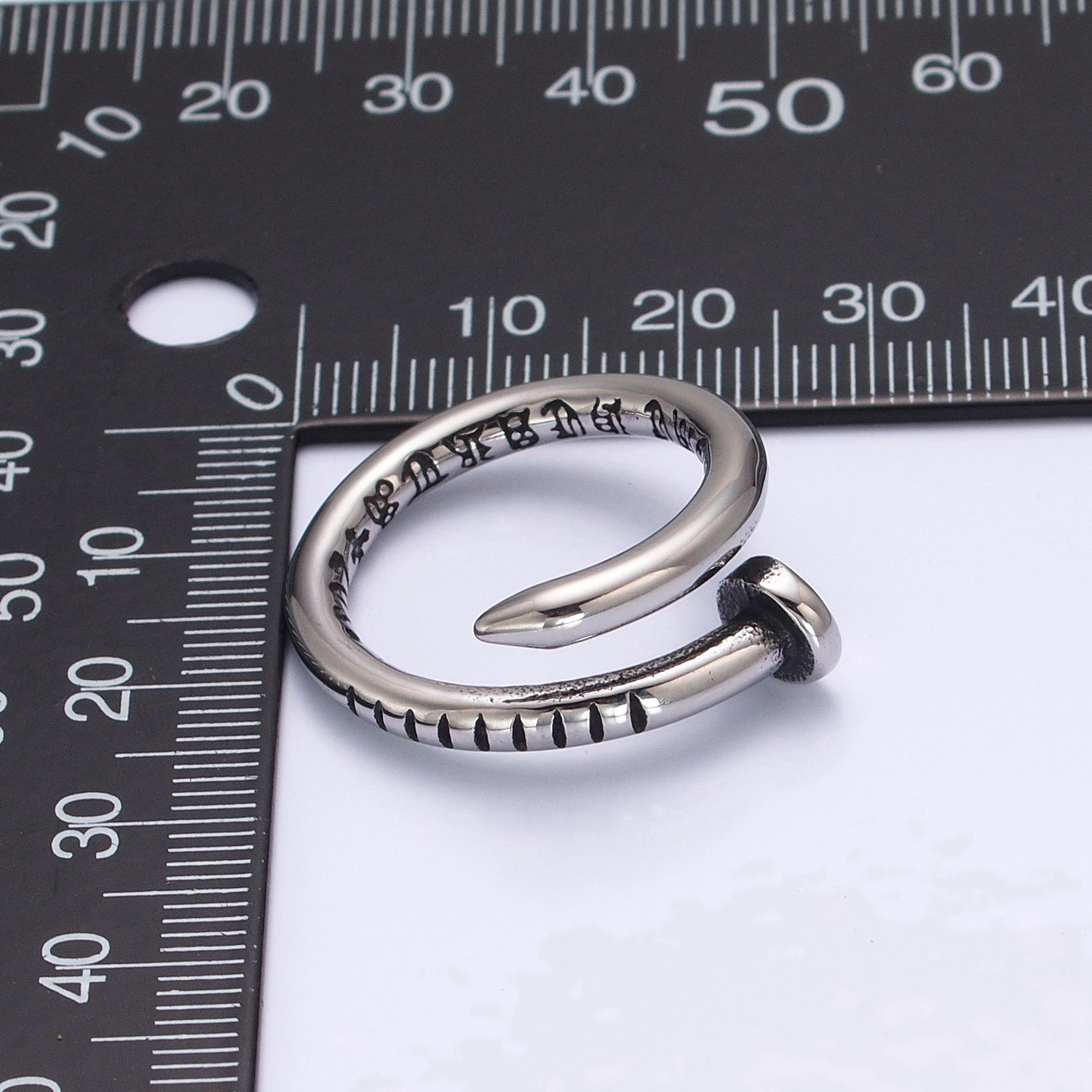 Stainless Steel Wrap Nail Ring for Men Antique Silver Ring O-839 O-840