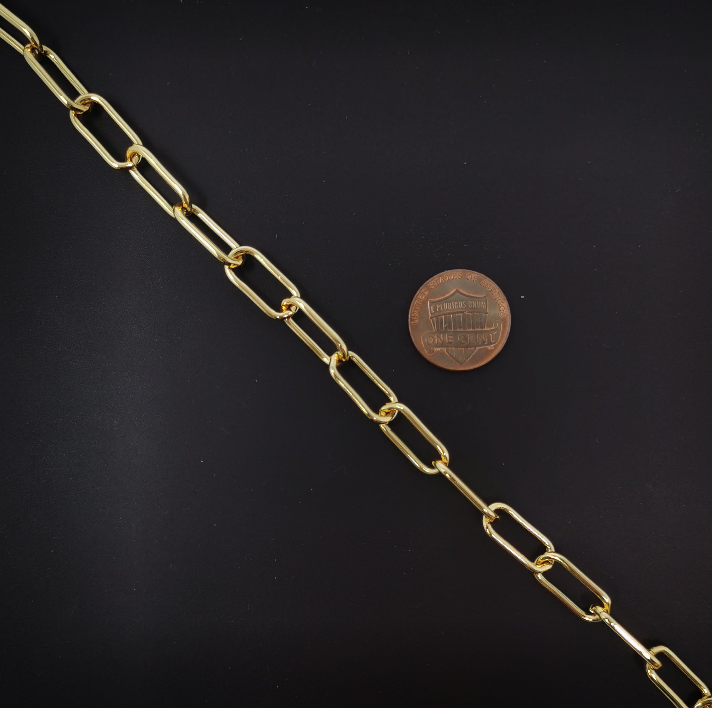 Chunky Paperclip Chain Necklace 17.4X7.3mm, 24K Gold Filled Jumbo Link PAPER CLIP 1 Yard Lead Nickel Free, Unfinished Link Chain | ROLL-186 ROLL-073