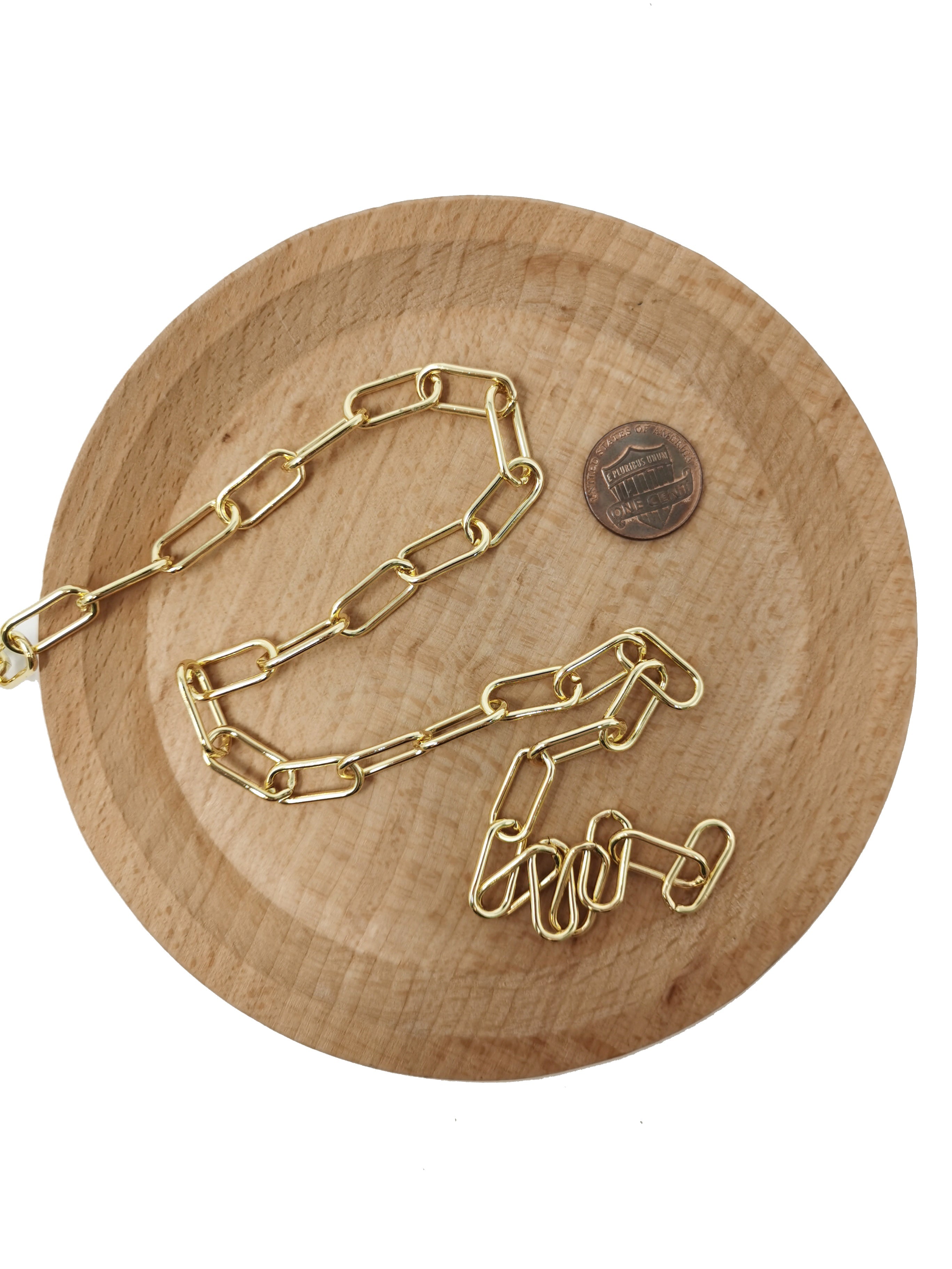 Chunky Paperclip Chain Necklace 17.4X7.3mm, 24K Gold Filled Jumbo Link PAPER CLIP 1 Yard Lead Nickel Free, Unfinished Link Chain | ROLL-186 ROLL-073