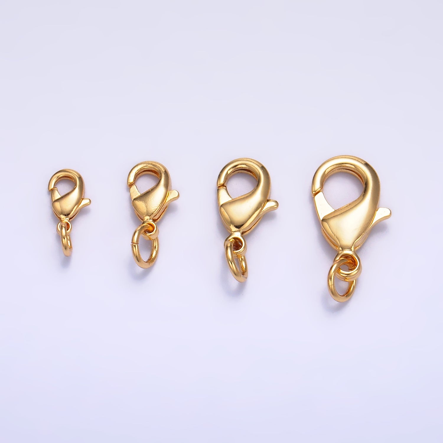 24K Gold Filled 12mm, 10mm, 15mm, 8mm Lobster Claw Clasps Closure Findings | Z1068 - Z1071
