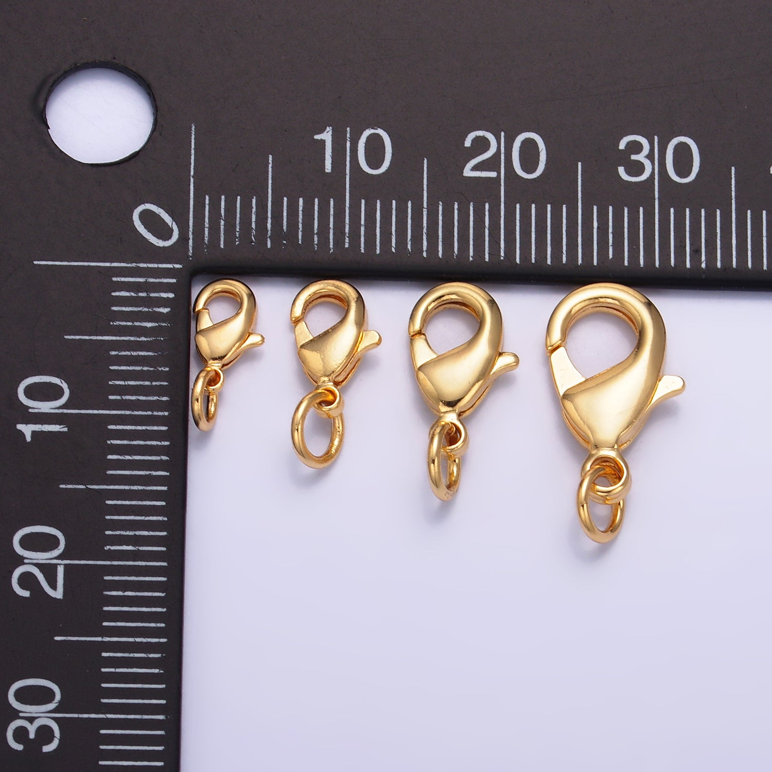 24K Gold Filled 12mm, 10mm, 15mm, 8mm Lobster Claw Clasps Closure Findings | Z1068 - Z1071