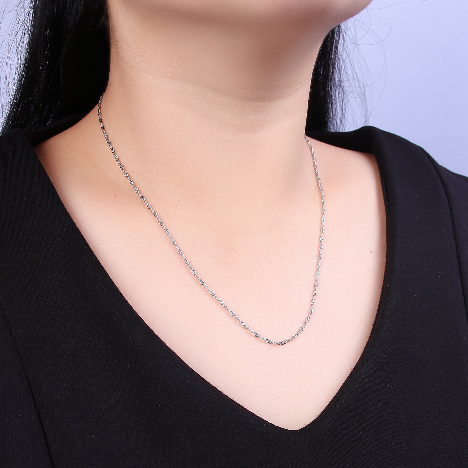 Clearance Pricing BLOWOUT | 14K Gold Filled 1.5mm Dainty Singapore 18 Inch Layering Chain w. Extender in Gold & Silver | WA-727 WA-443 - DLUXCA