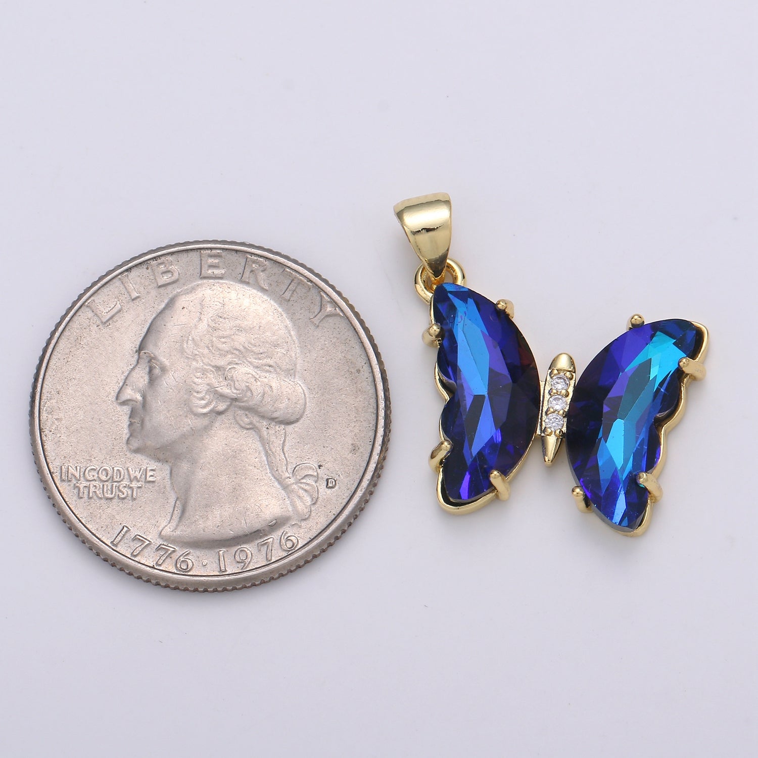 Crystal Gold Filled Butterfly Pendants  J-232-J-234