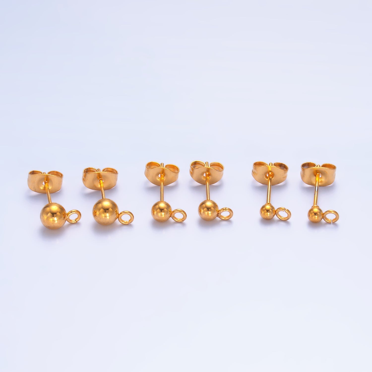 Stainless Steel 3mm, 4mm, 5mm Ball Bead Drop Stud Findings | Z1062 Z1077 Z1078