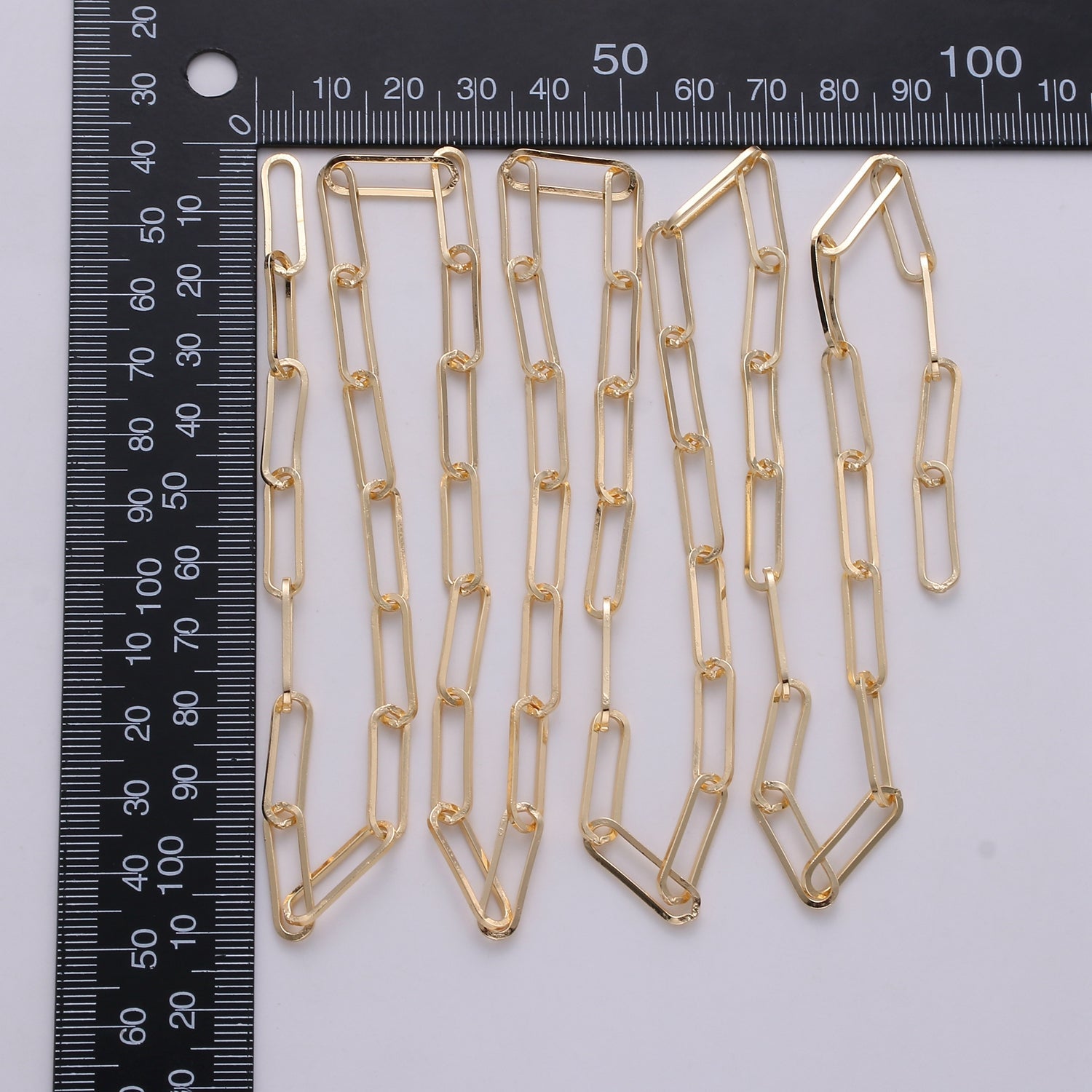 24K Gold Filled 4mm Minimalist Paperclip Unfinished Chain by Yard | Roll-252