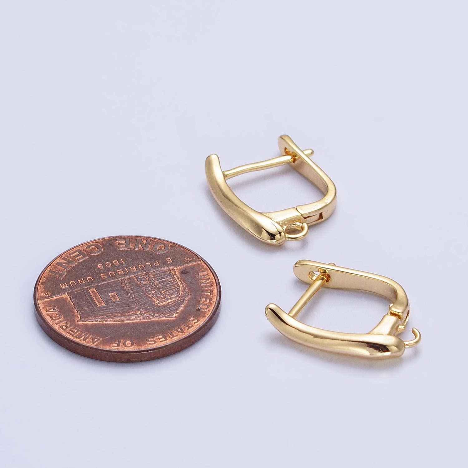 Dainty Gold Leverback Earring Silver Open Link Huggie Earring for Jewelry Making Supply Z-156 Z-157