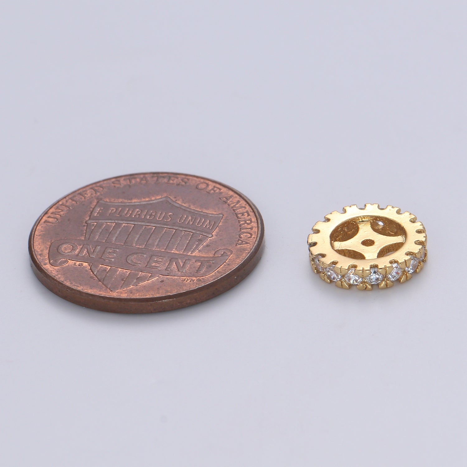 Cubic Zirconia Rondelle - Cz Beads - Crystal Spacers - Gold Rhinestone Spacer Beads Silver Bead Spacer Charm for Necklace Bracelet B-508
