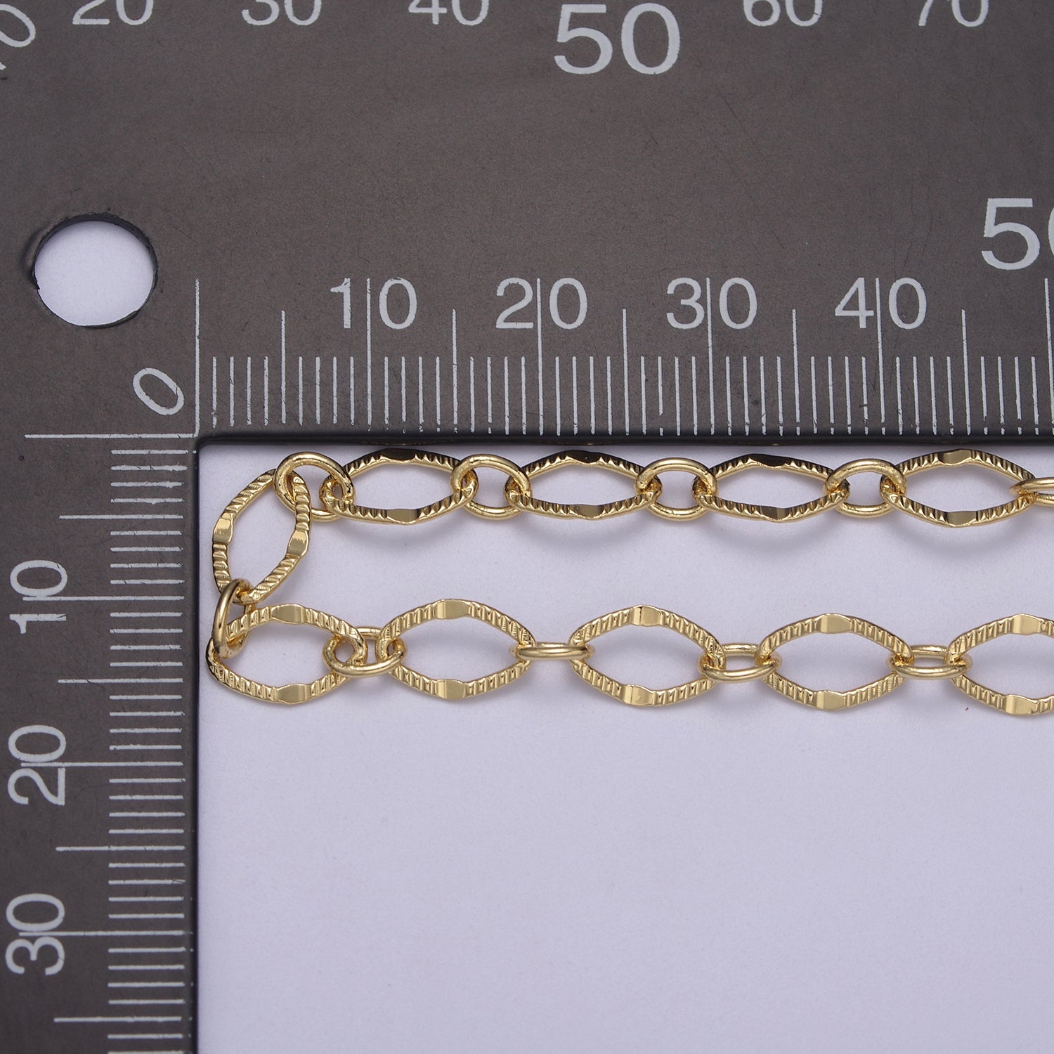 24K Gold Filled  6mm Width Textured Cable Chain, Silver Unique Cable Wholesale Bulk Chain For Jewelry Making | ROLL-596, ROLL-597 Clearance Pricing