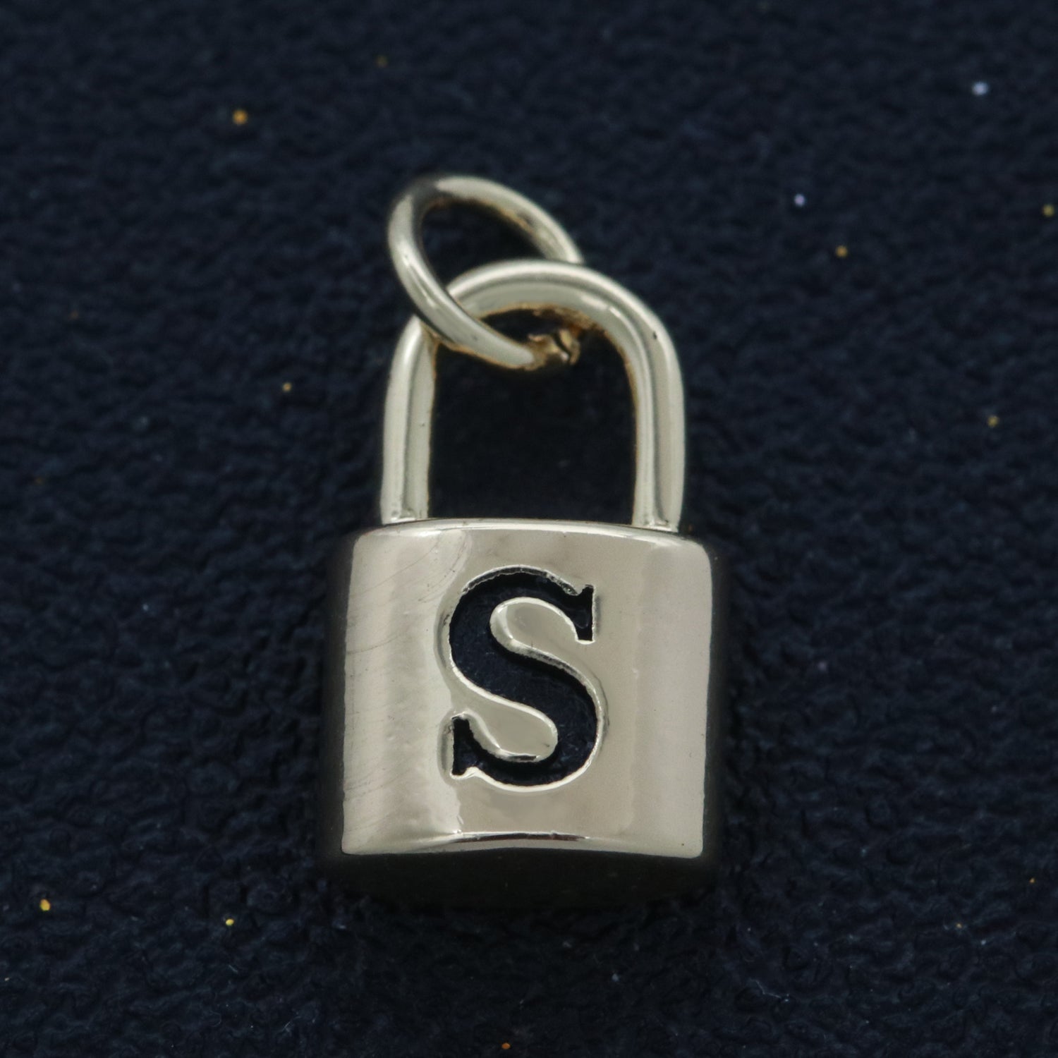 14K Gold Filled Padlock Letter Initial Lock Personalized Charm Pendant | A-822-A-834