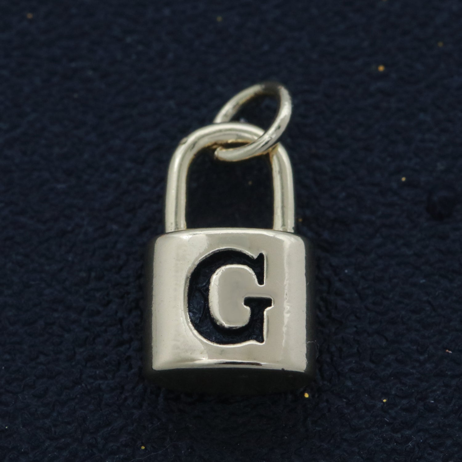 14K Gold Filled Padlock Letter Initial Lock Personalized Charm Pendant | A-822-A-834