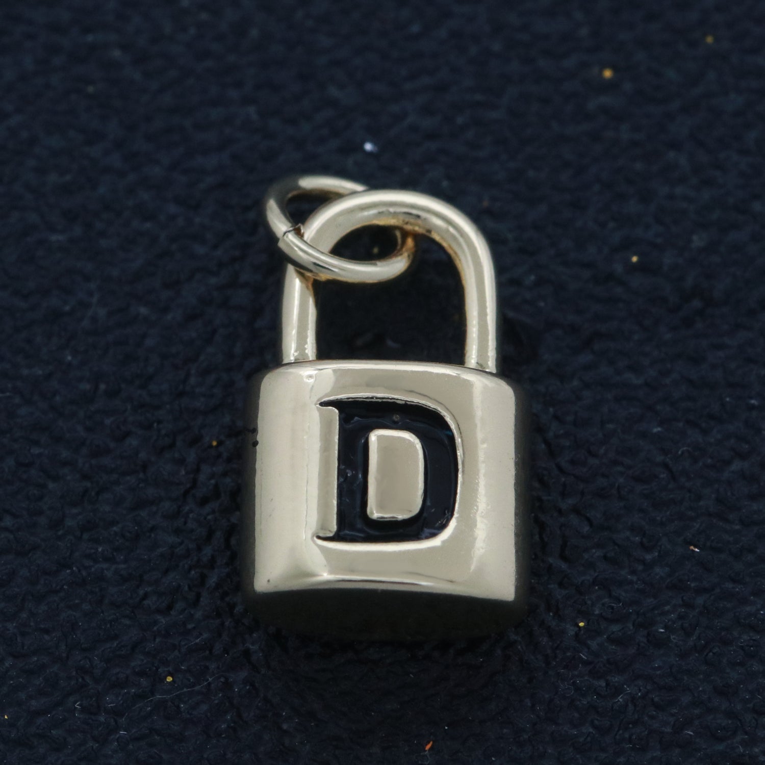 14K Gold Filled Padlock Letter Initial Lock Personalized Charm Pendant | A-822-A-834