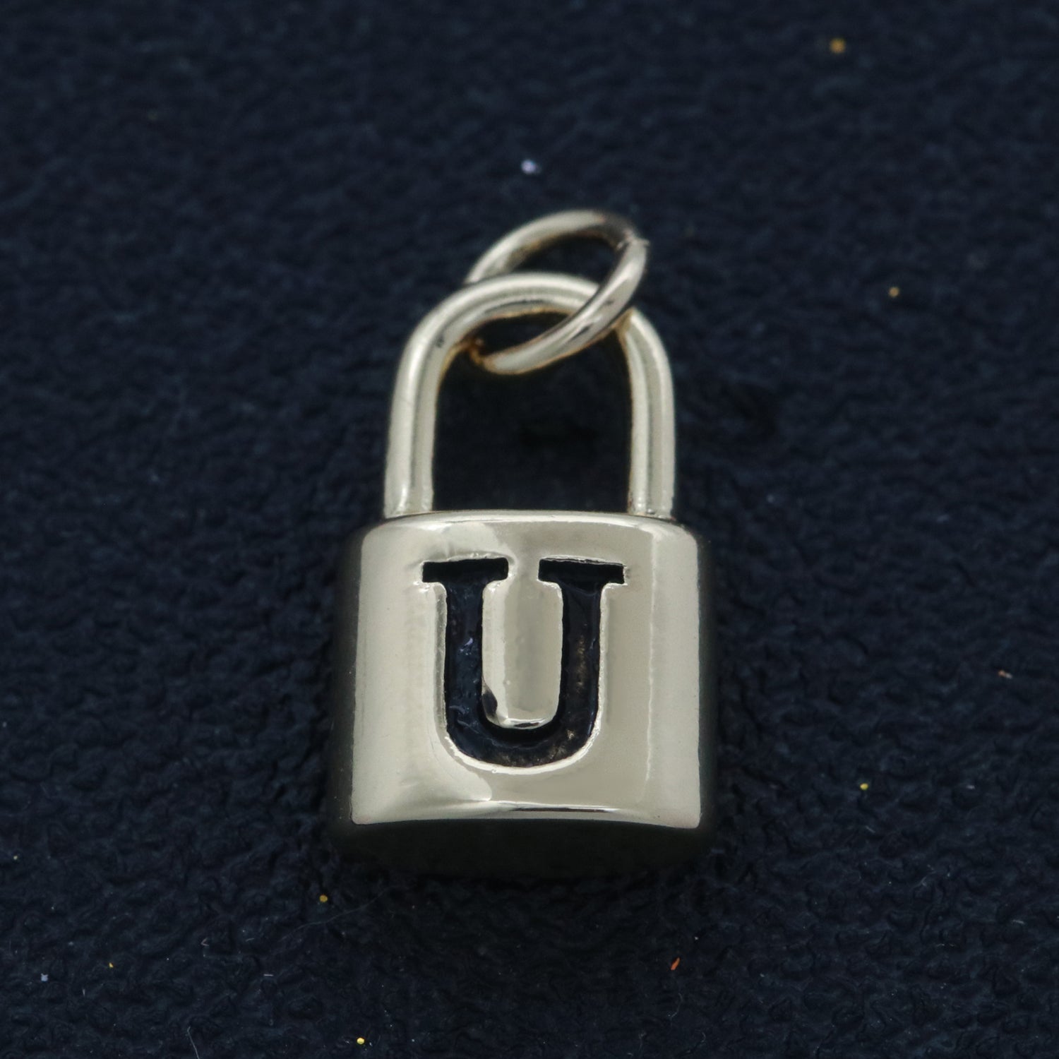 14K Gold Filled Padlock Letter Initial Lock Personalized Charm Pendant | A-822-A-834