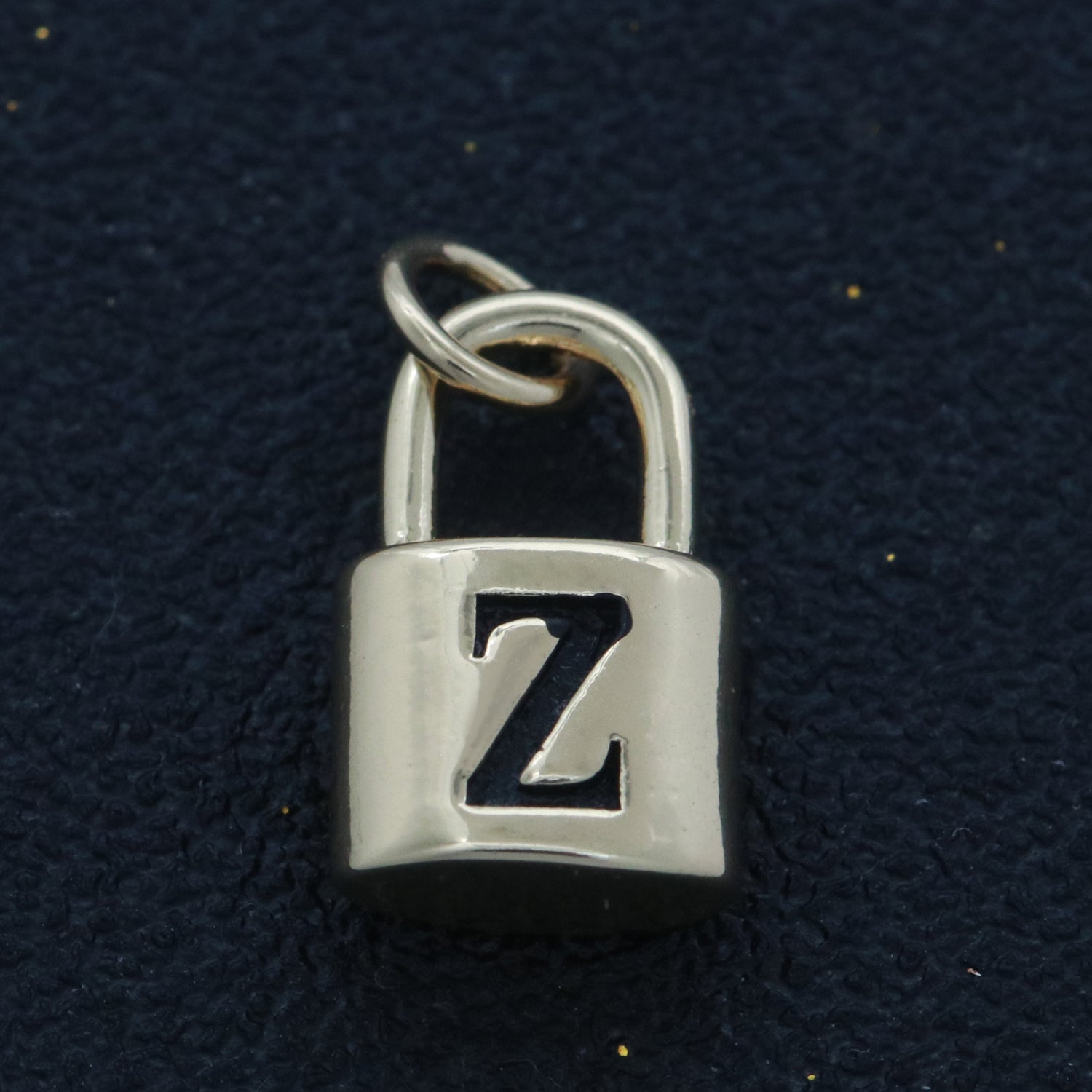 14K Gold Filled Padlock Letter Initial Lock Personalized Charm Pendant | A-822-A-834