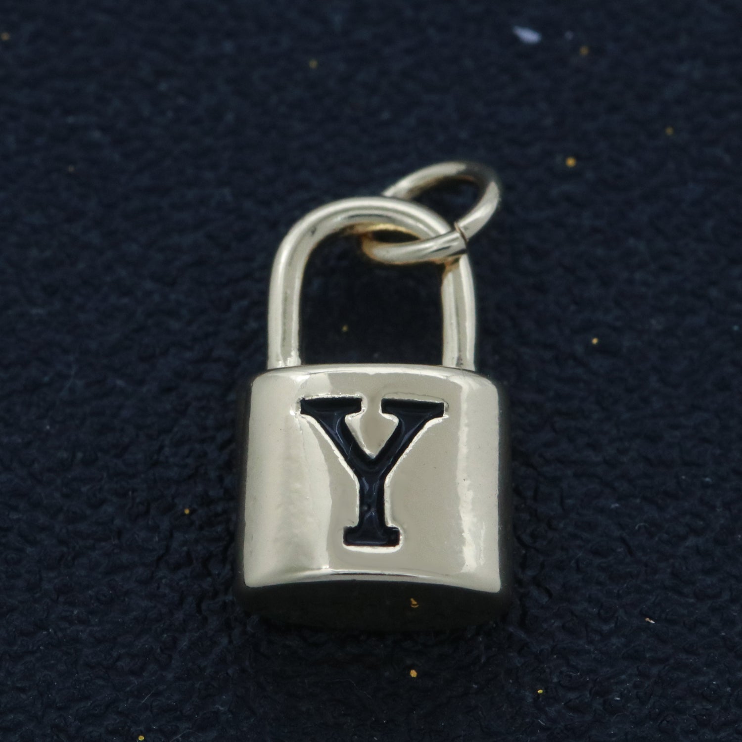 14K Gold Filled Padlock Letter Initial Lock Personalized Charm Pendant | A-822-A-834